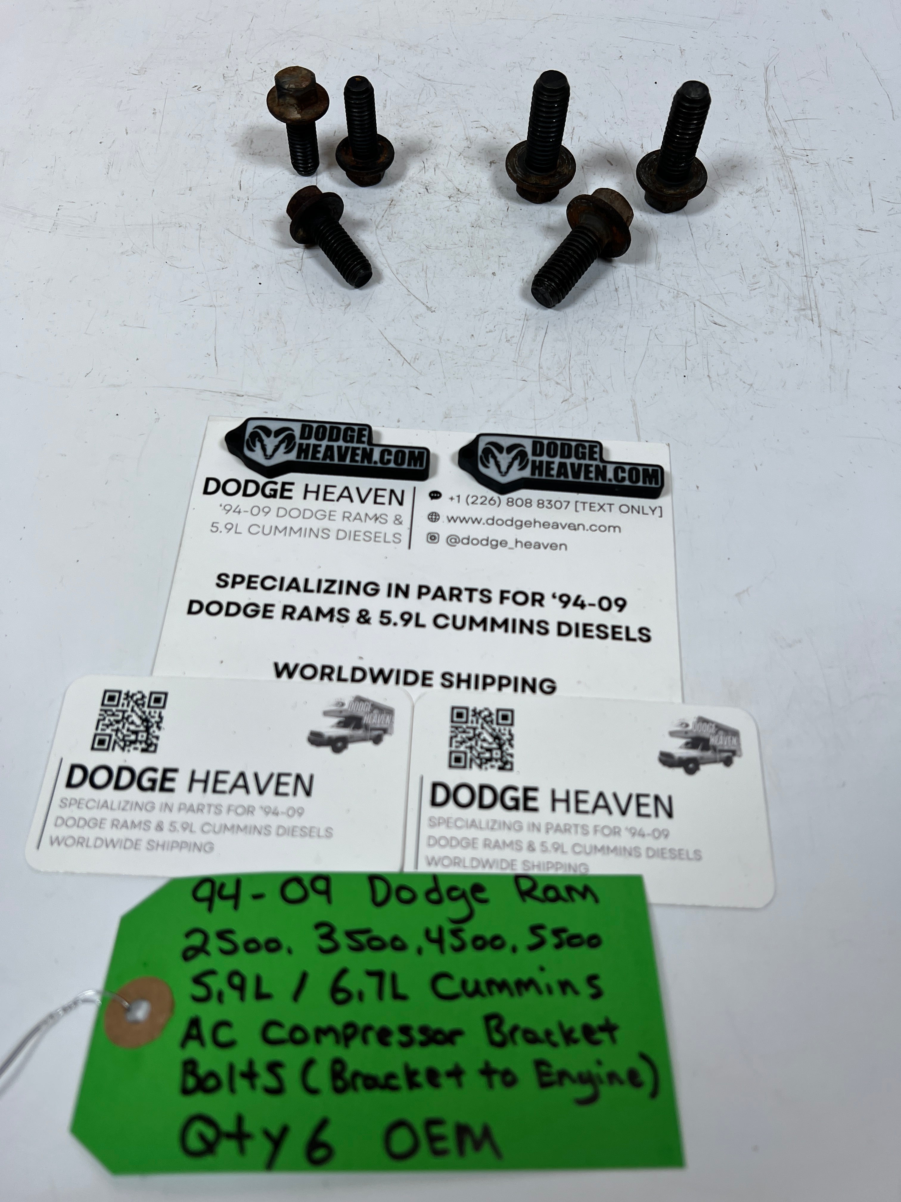 1994-2009 Dodge Ram 5.9L 6.7L Cummins A/C Compressor Bracket Bolts QTY 6