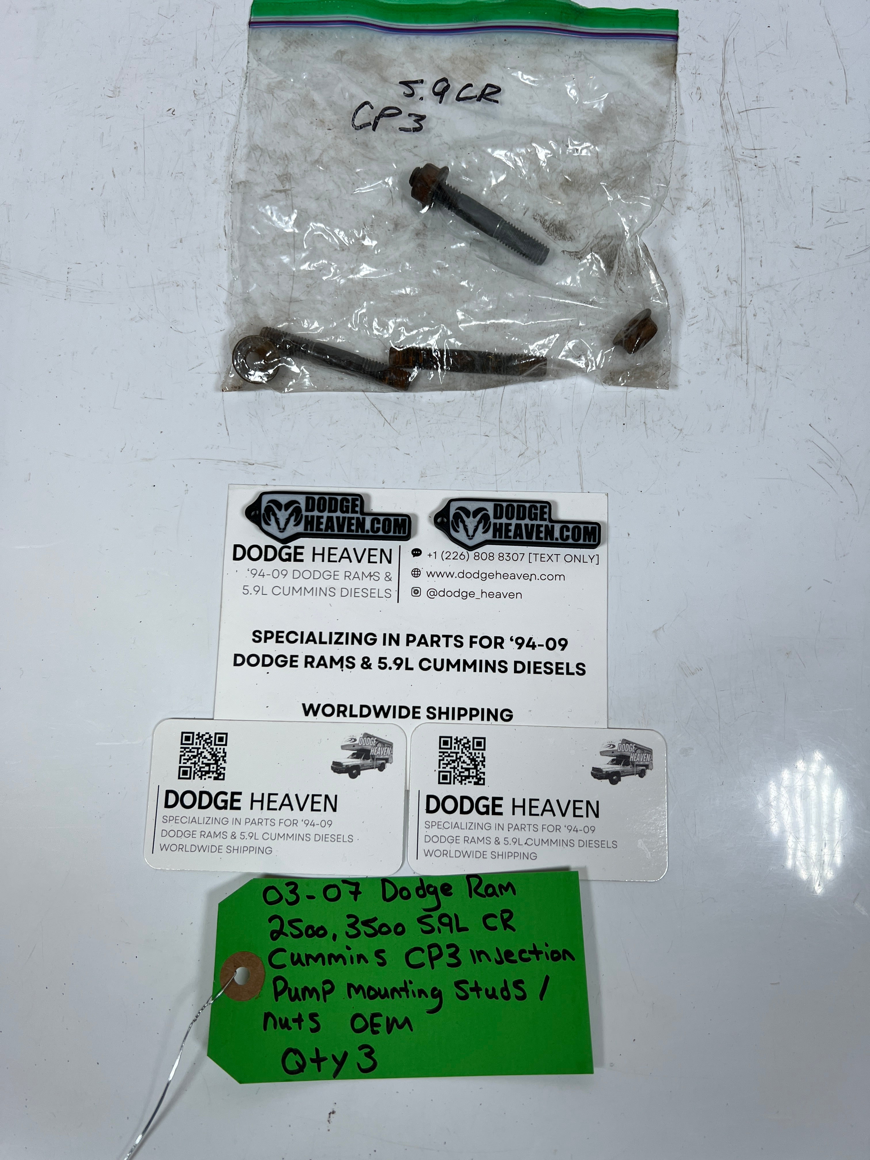 2003-2007 Dodge Ram 5.9L CR Cummins CP3 Injection Pump Mounting Studs & Nuts
