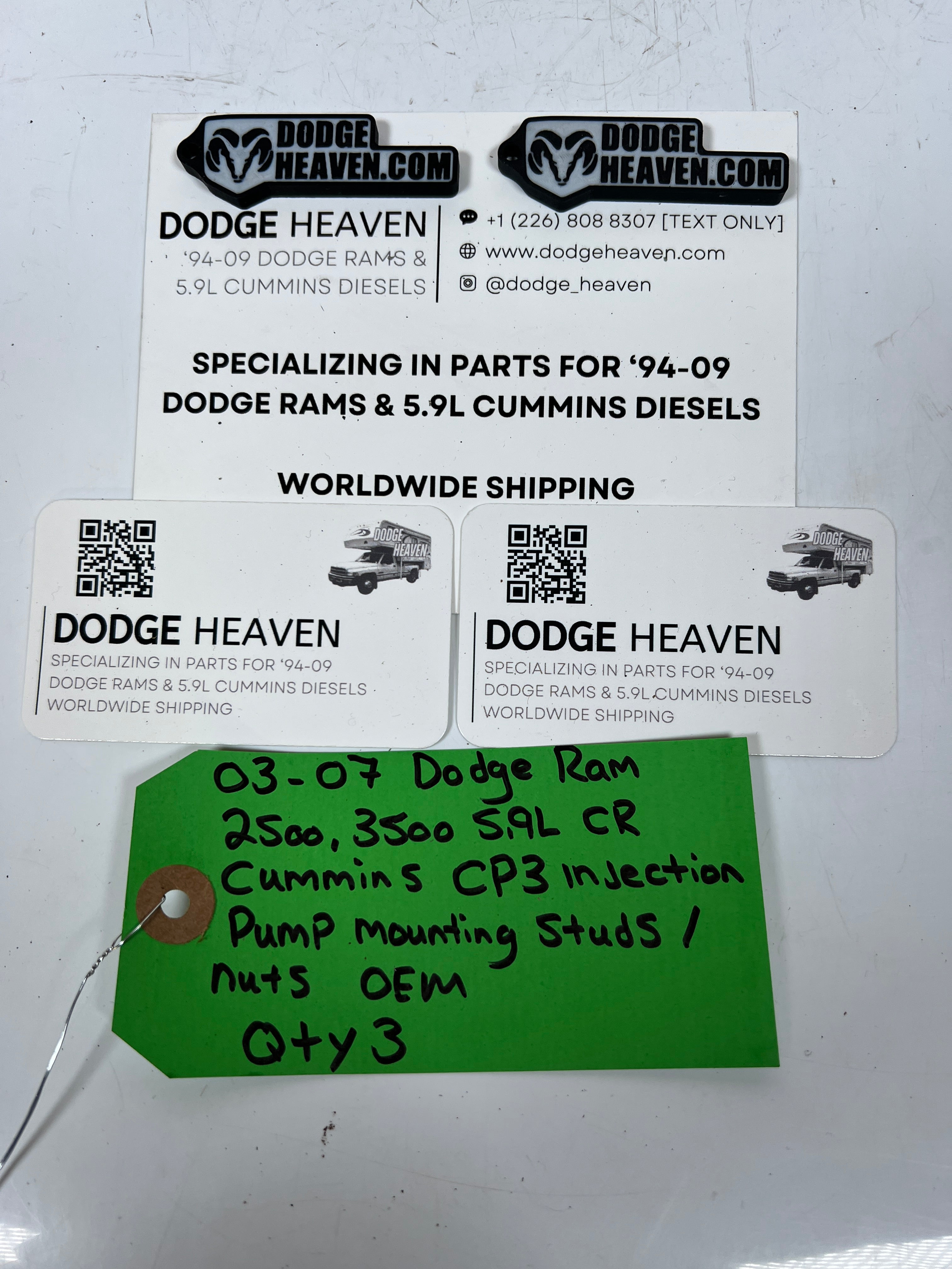 2003-2007 Dodge Ram 5.9L CR Cummins CP3 Injection Pump Mounting Studs & Nuts