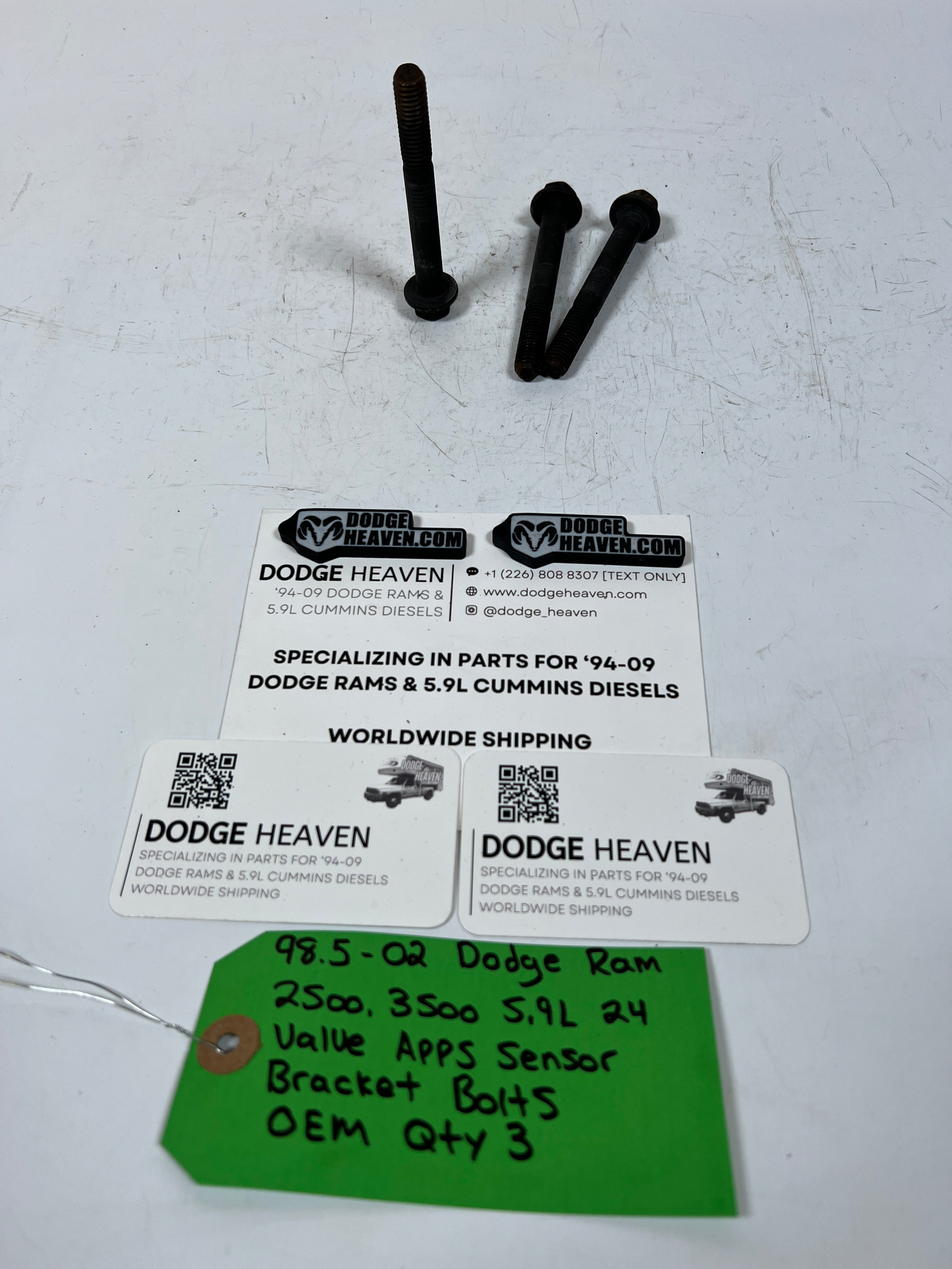 1998.5-2002 Dodge Ram 5.9L 24 Valve APPS Sensor Bracket Bolts QTY 3
