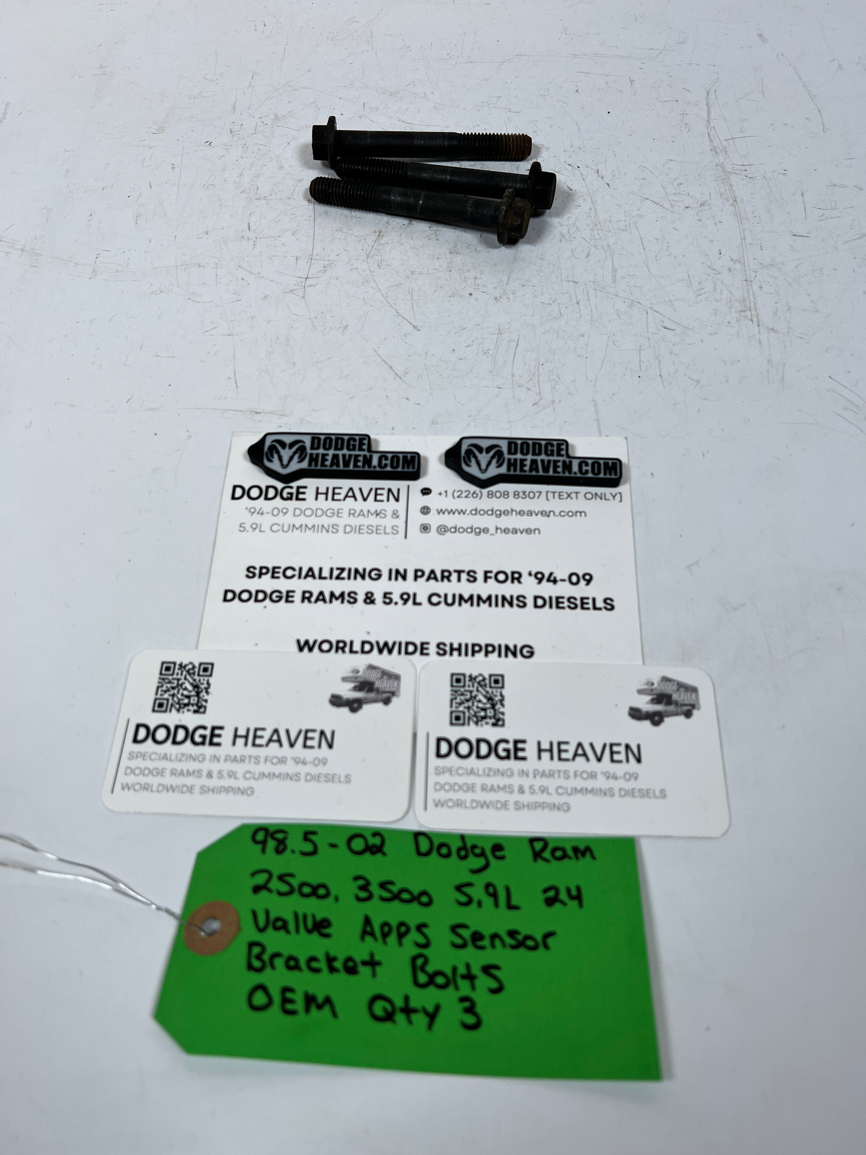 1998.5-2002 Dodge Ram 5.9L 24 Valve APPS Sensor Bracket Bolts QTY 3