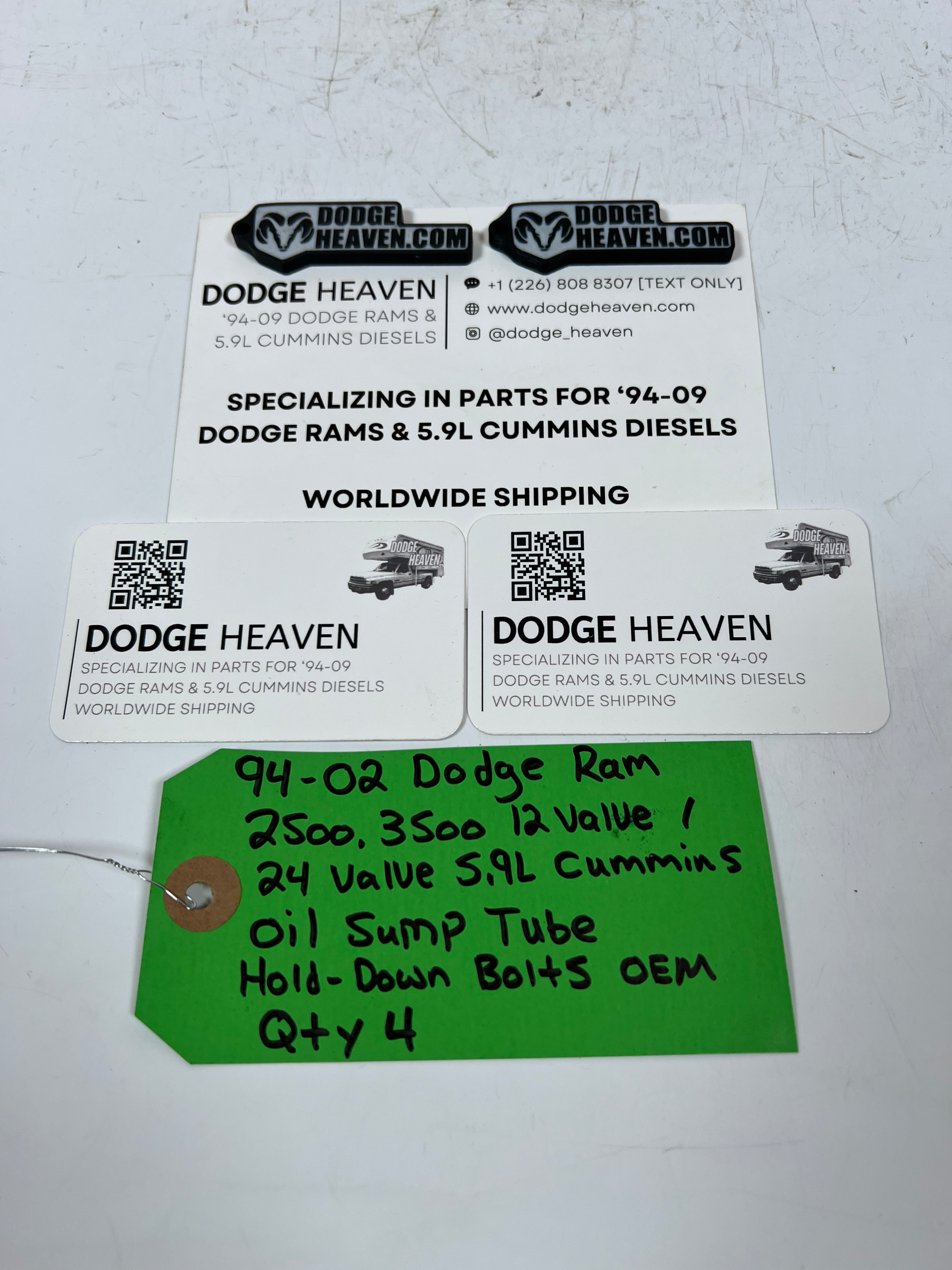 1994-2002 Dodge Ram 12V 24V 5.9L Cummins Oil Sump Tube Hold Down Bolts QTY 4