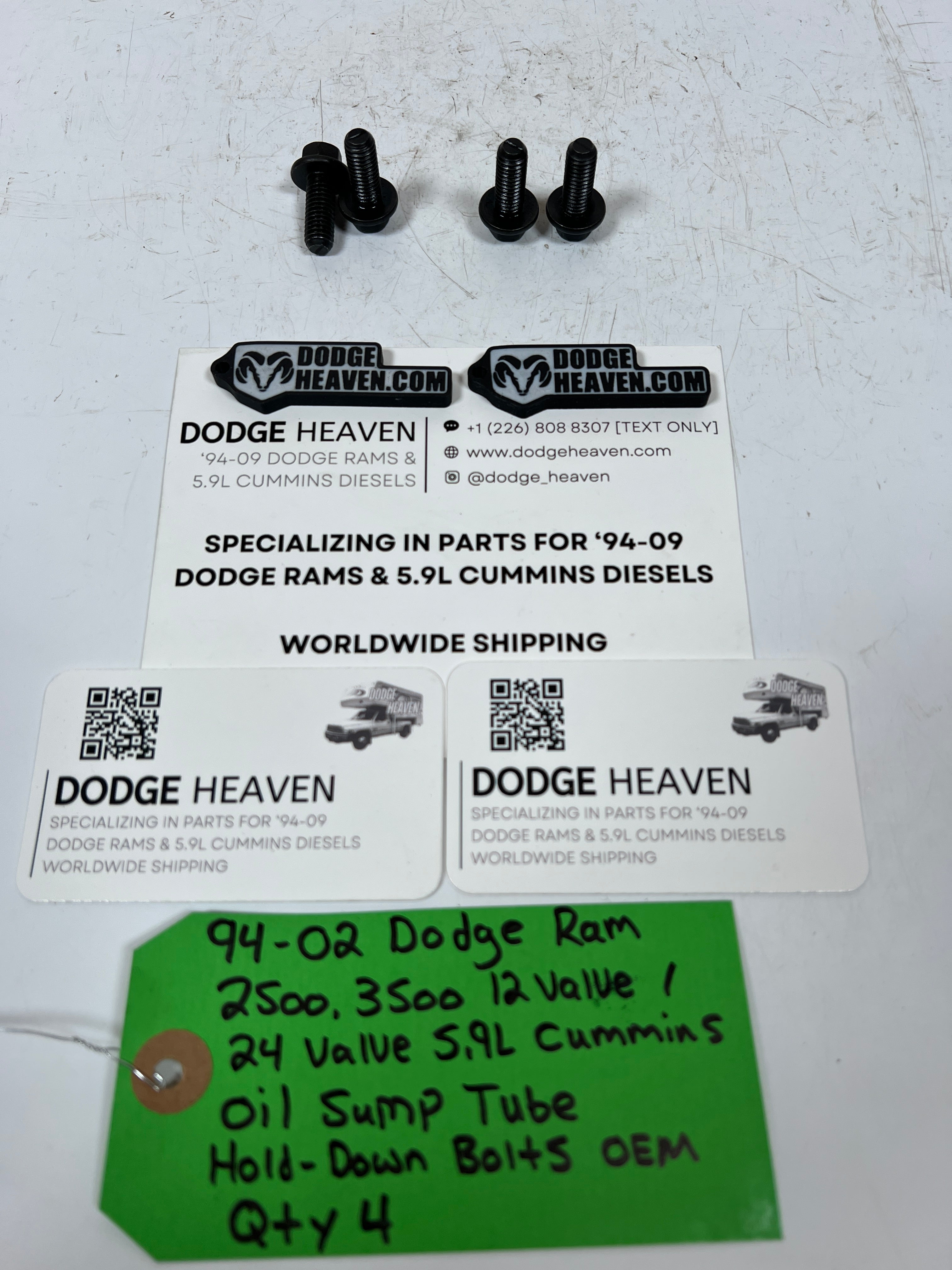 1994-2002 Dodge Ram 12V 24V 5.9L Cummins Oil Sump Tube Hold Down Bolts QTY 4