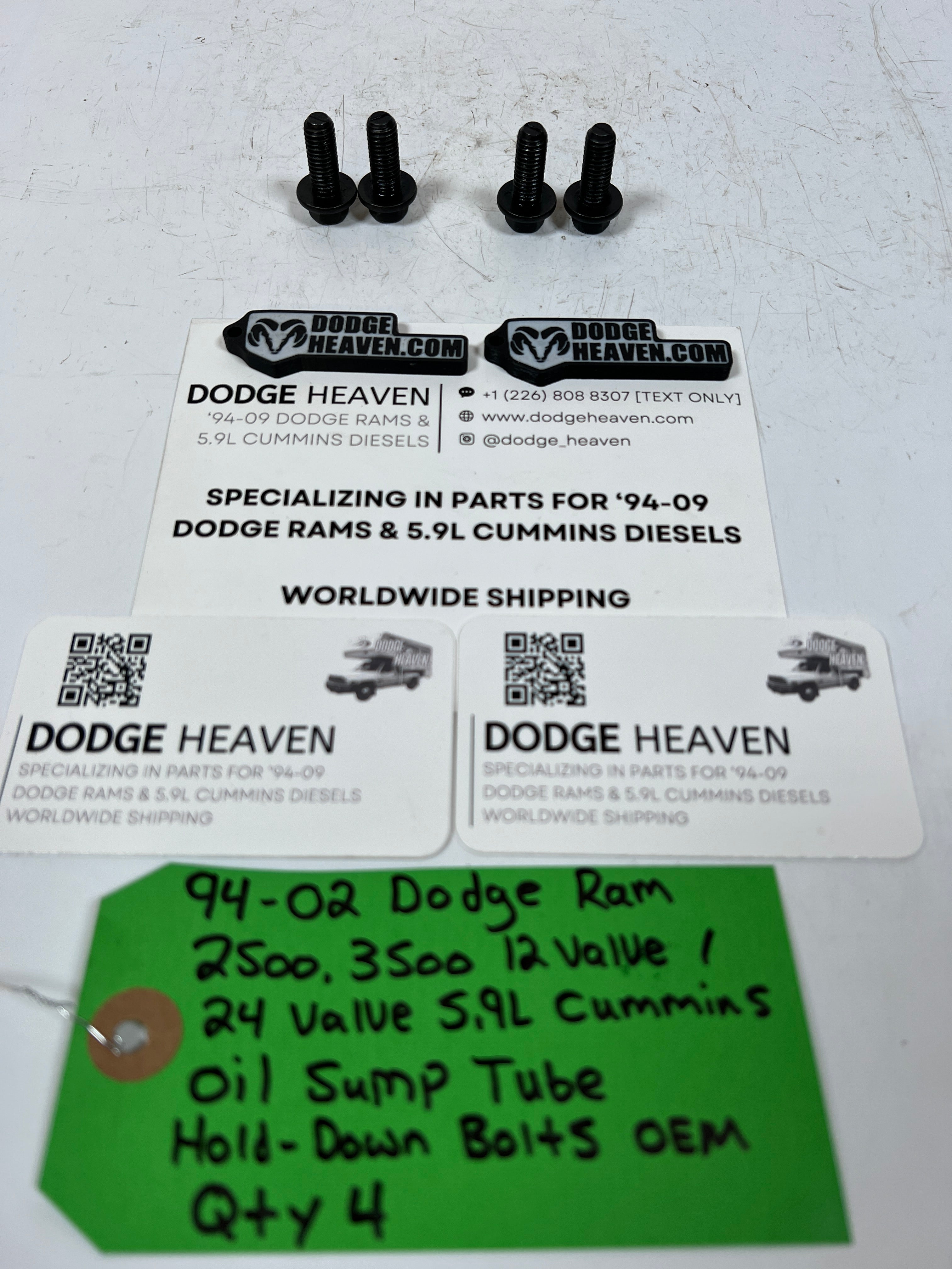 1994-2002 Dodge Ram 12V 24V 5.9L Cummins Oil Sump Tube Hold Down Bolts QTY 4