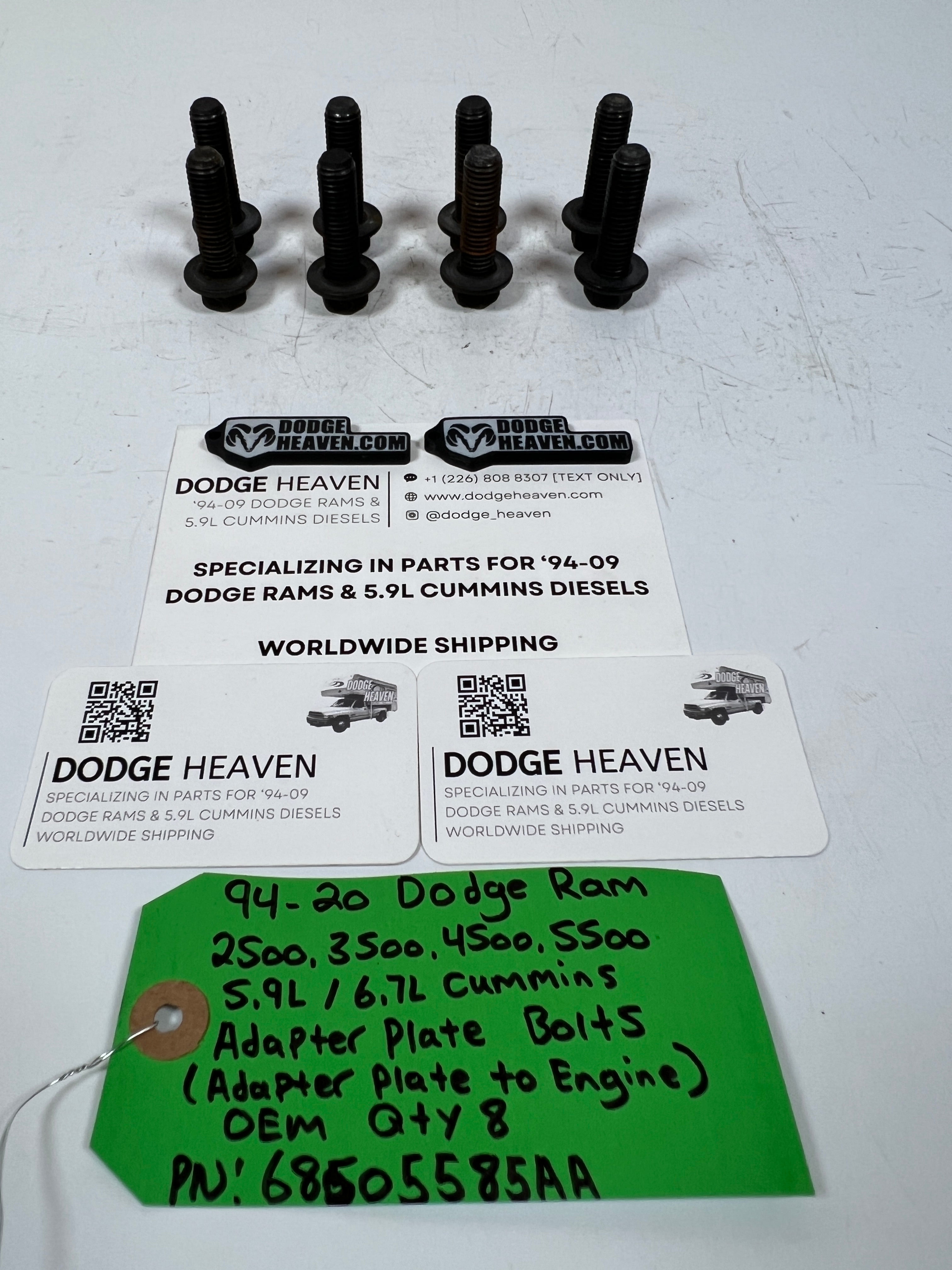 1994-2020 Dodge Ram 5.9L 6.7L Cummins Adapter Plate to Engine Bolts QTY 8