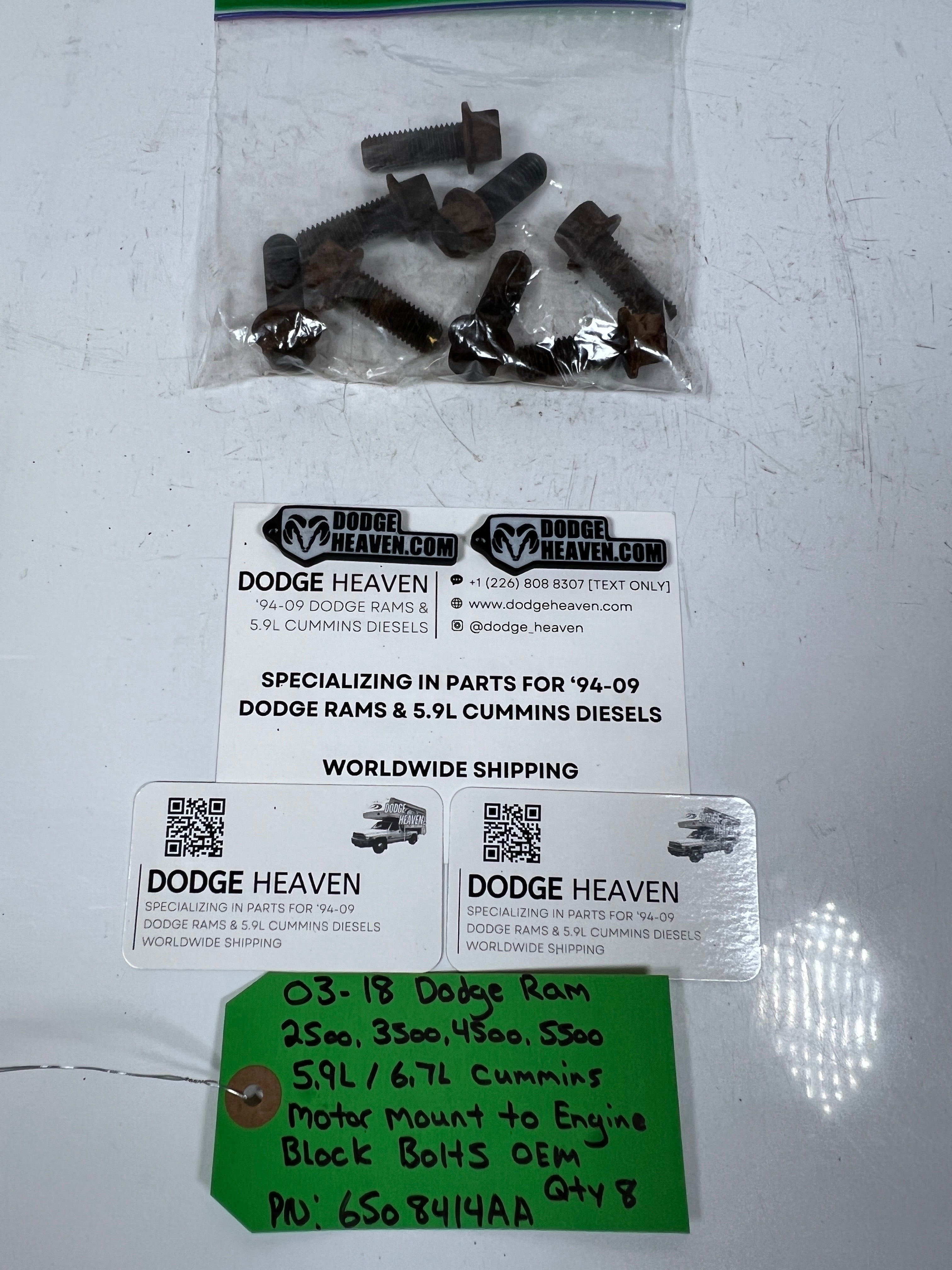 2003-2018 Dodge Ram 5.9L / 6.7L Cummins Motor Mount to Engine Bolts QTY 8