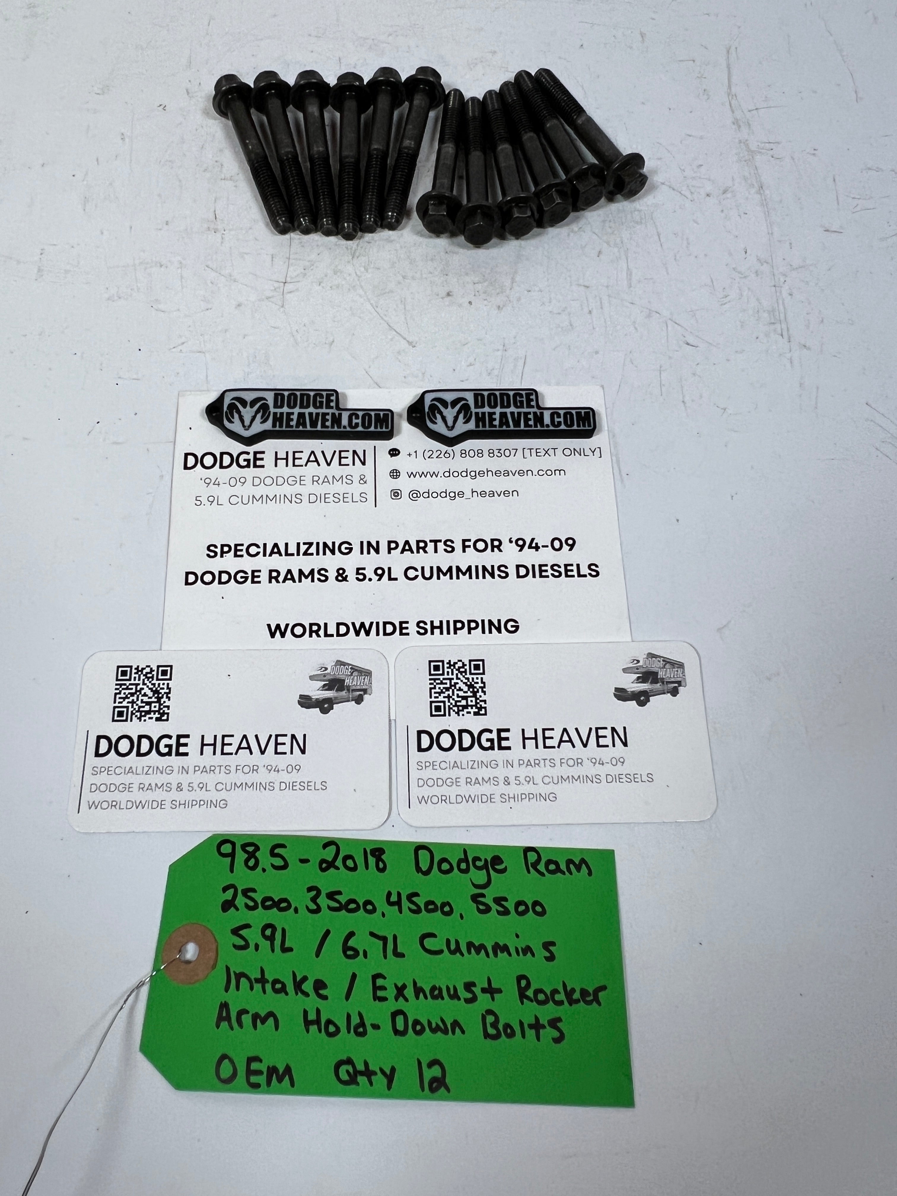 1998.5-2018 Dodge Ram 5.9L 6.7L Cummins Intake / Exhaust Rocker Arm Bolts QTY 12