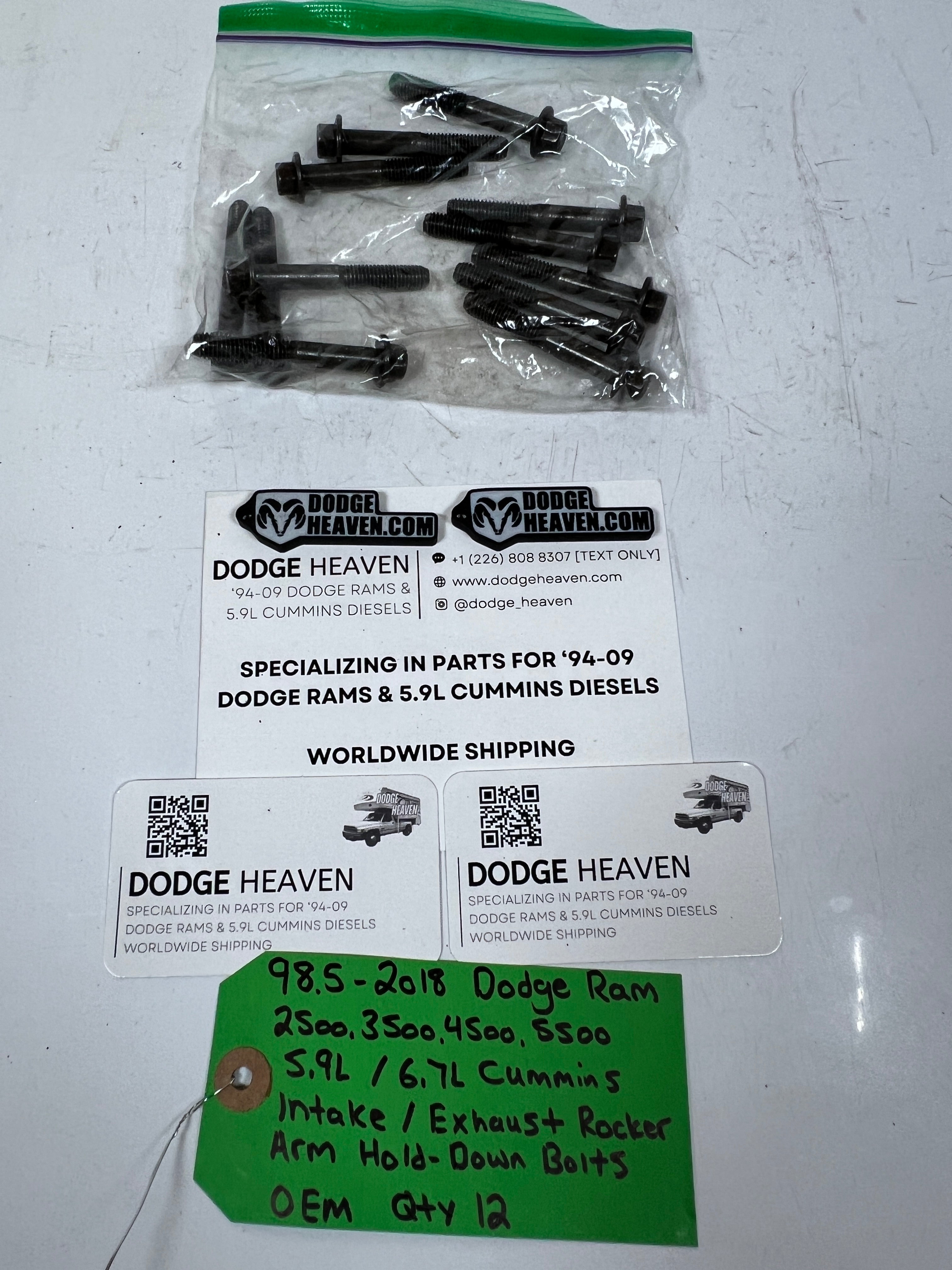 1998.5-2018 Dodge Ram 5.9L 6.7L Cummins Intake / Exhaust Rocker Arm Bolts QTY 12
