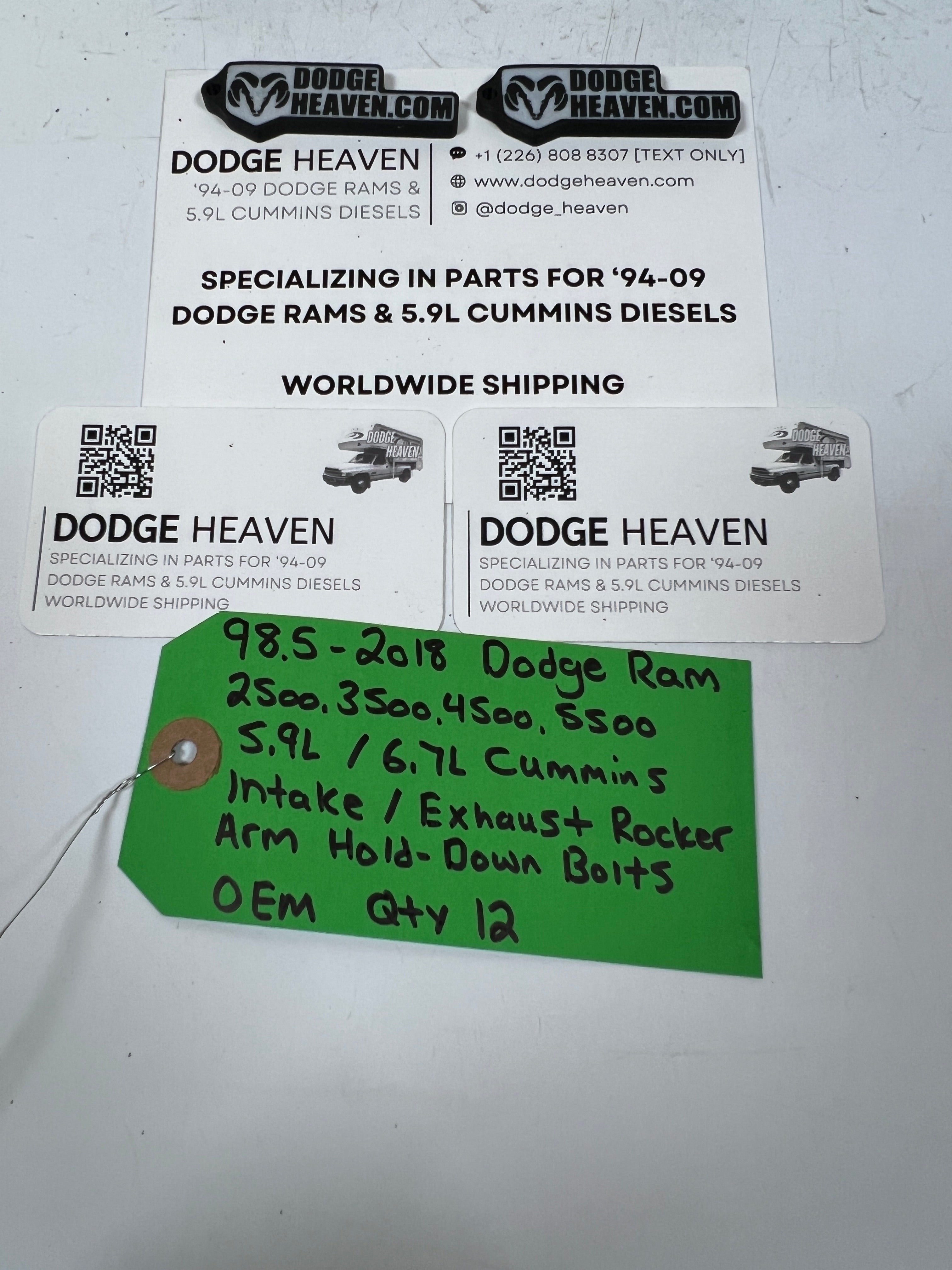1998.5-2018 Dodge Ram 5.9L 6.7L Cummins Intake / Exhaust Rocker Arm Bolts QTY 12