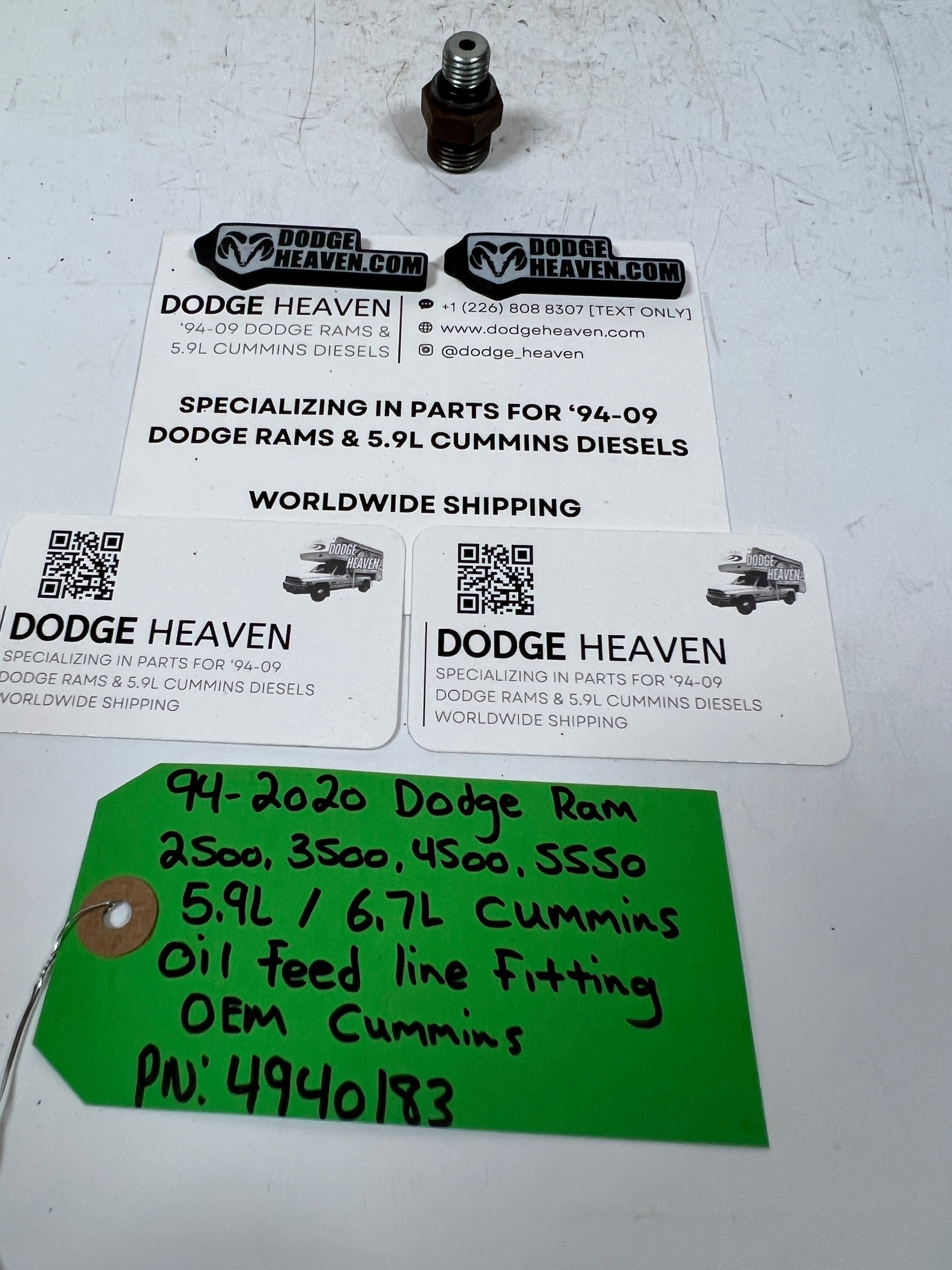 1994-2020 Dodge Ram 5.9L / 6.7L Cummins Turbo Oil Feed Line Fitting