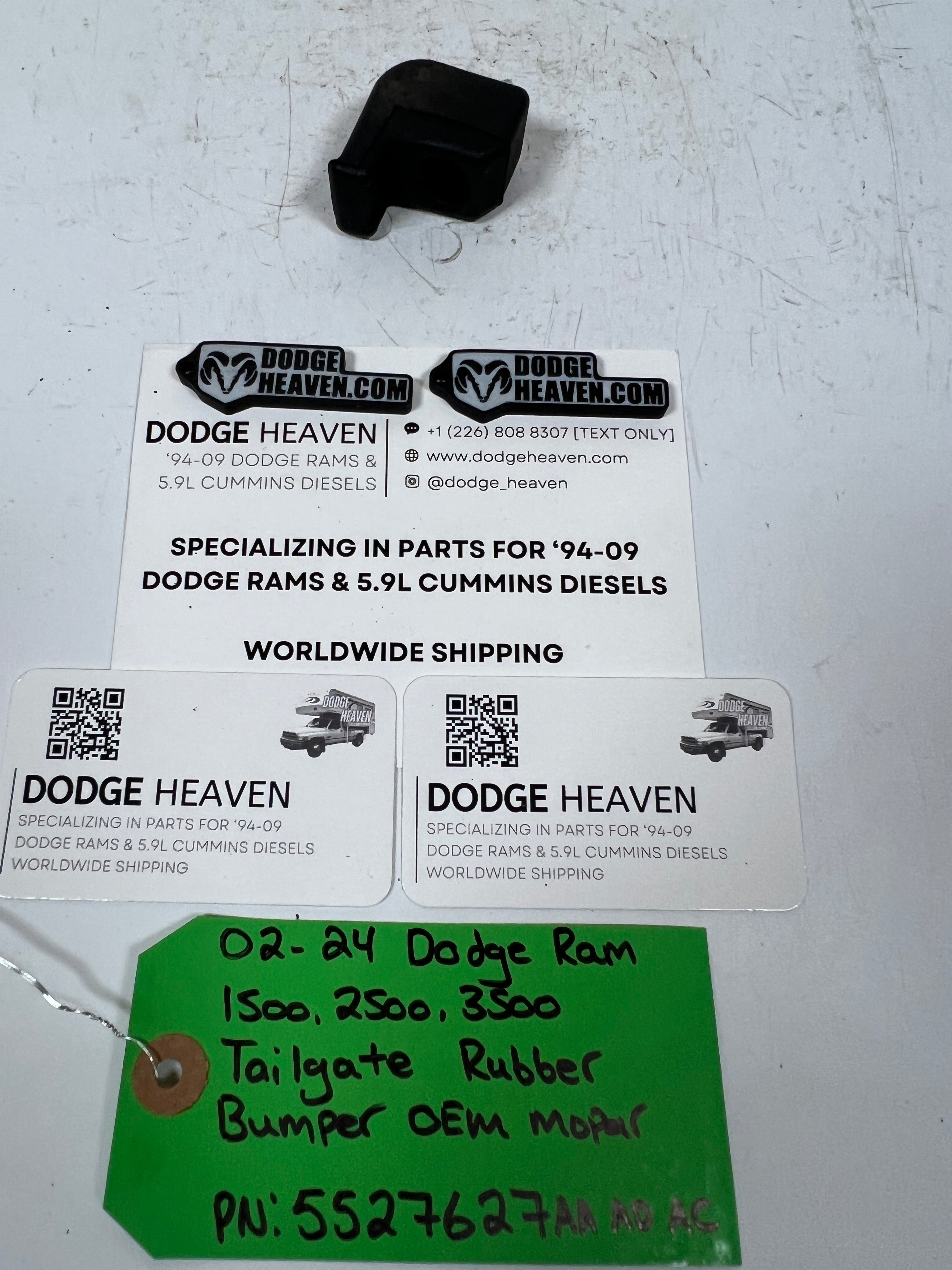 2002-2024 Dodge Ram 1500-3500 Tailgate Rubber Bumper