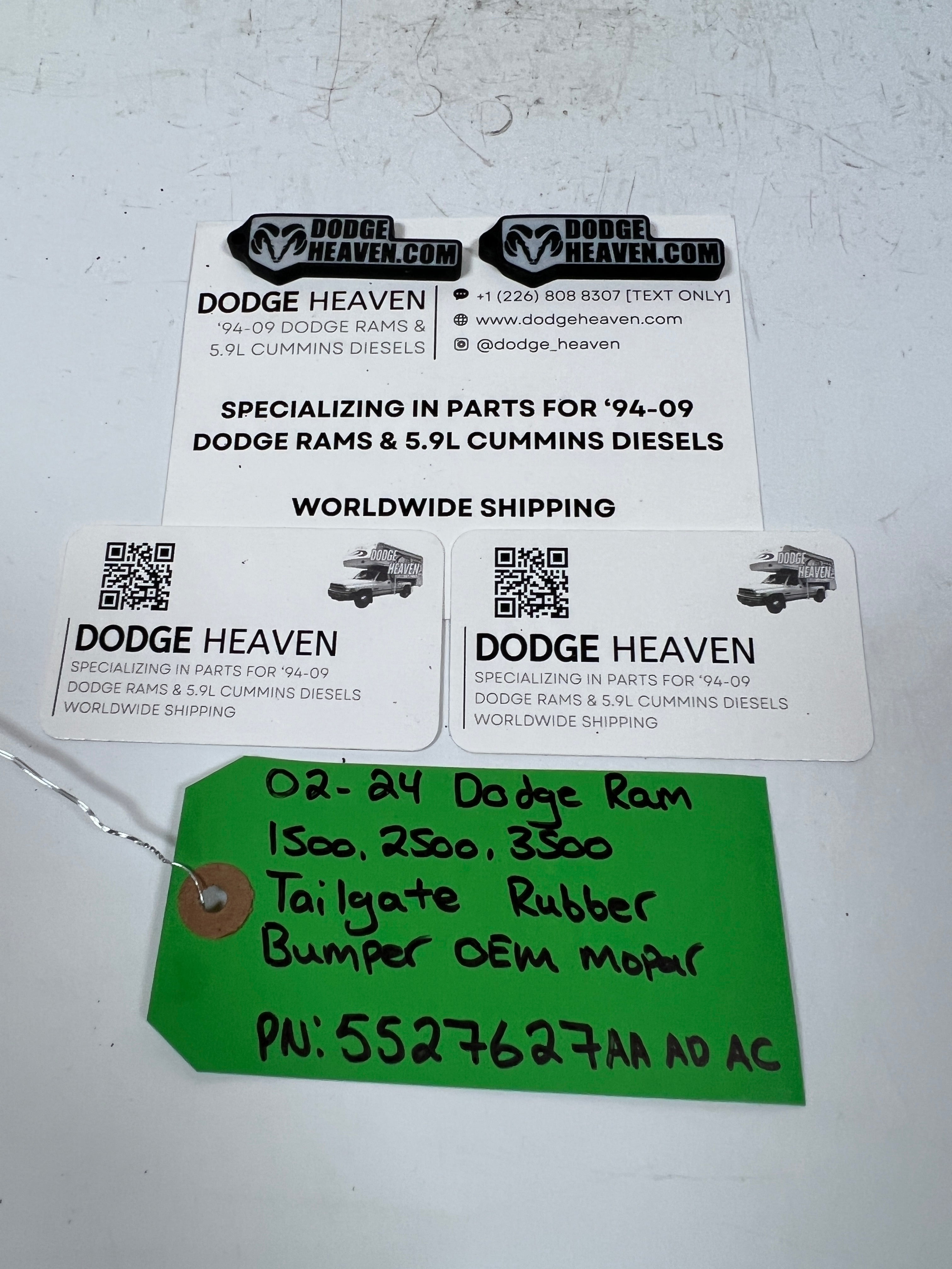 2002-2024 Dodge Ram 1500-3500 Tailgate Rubber Bumper