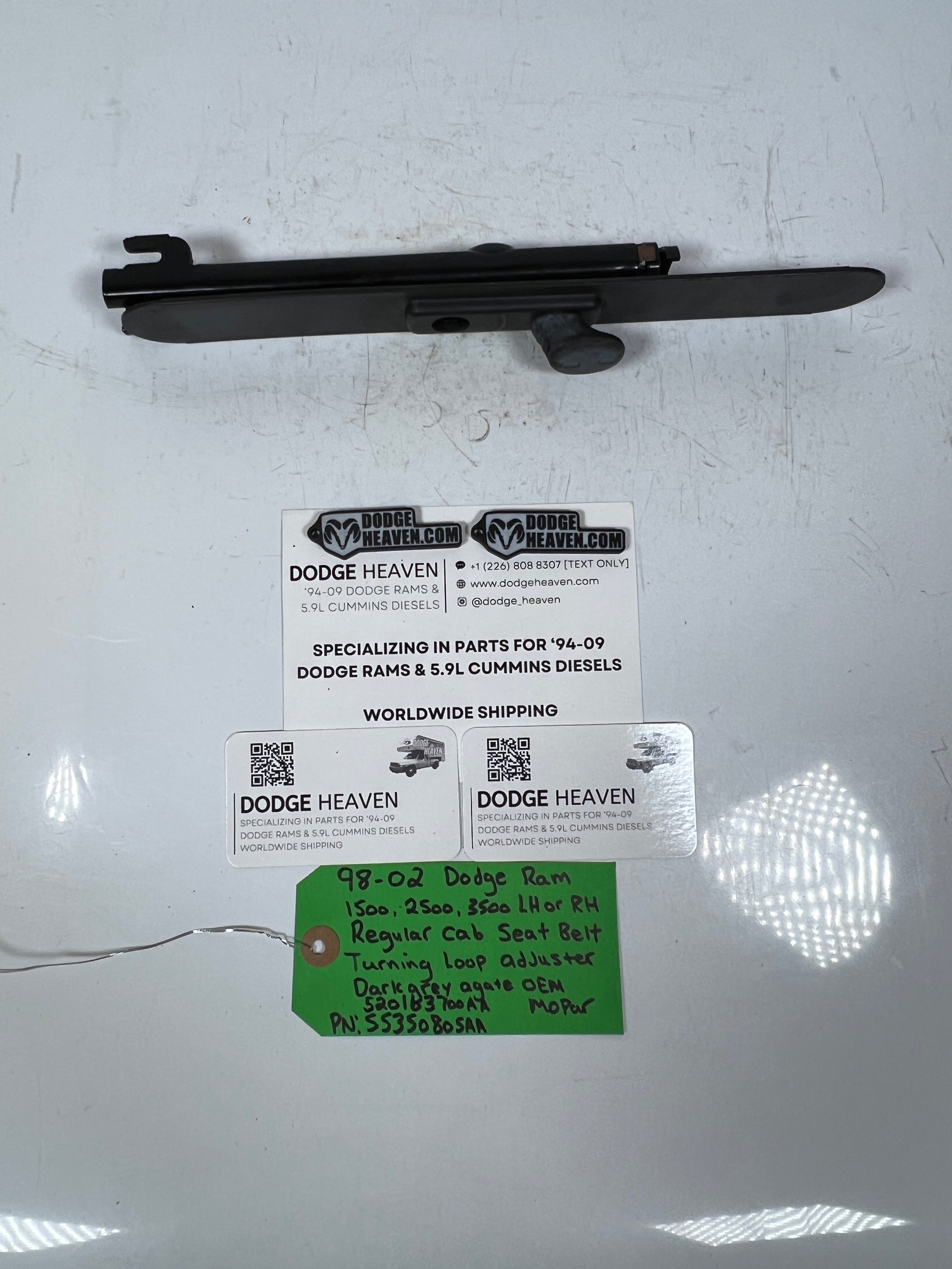 1998-2002 Dodge Ram Reg Cab Seat Belt Seatbelt Turning Loop Adjuster LH & RH