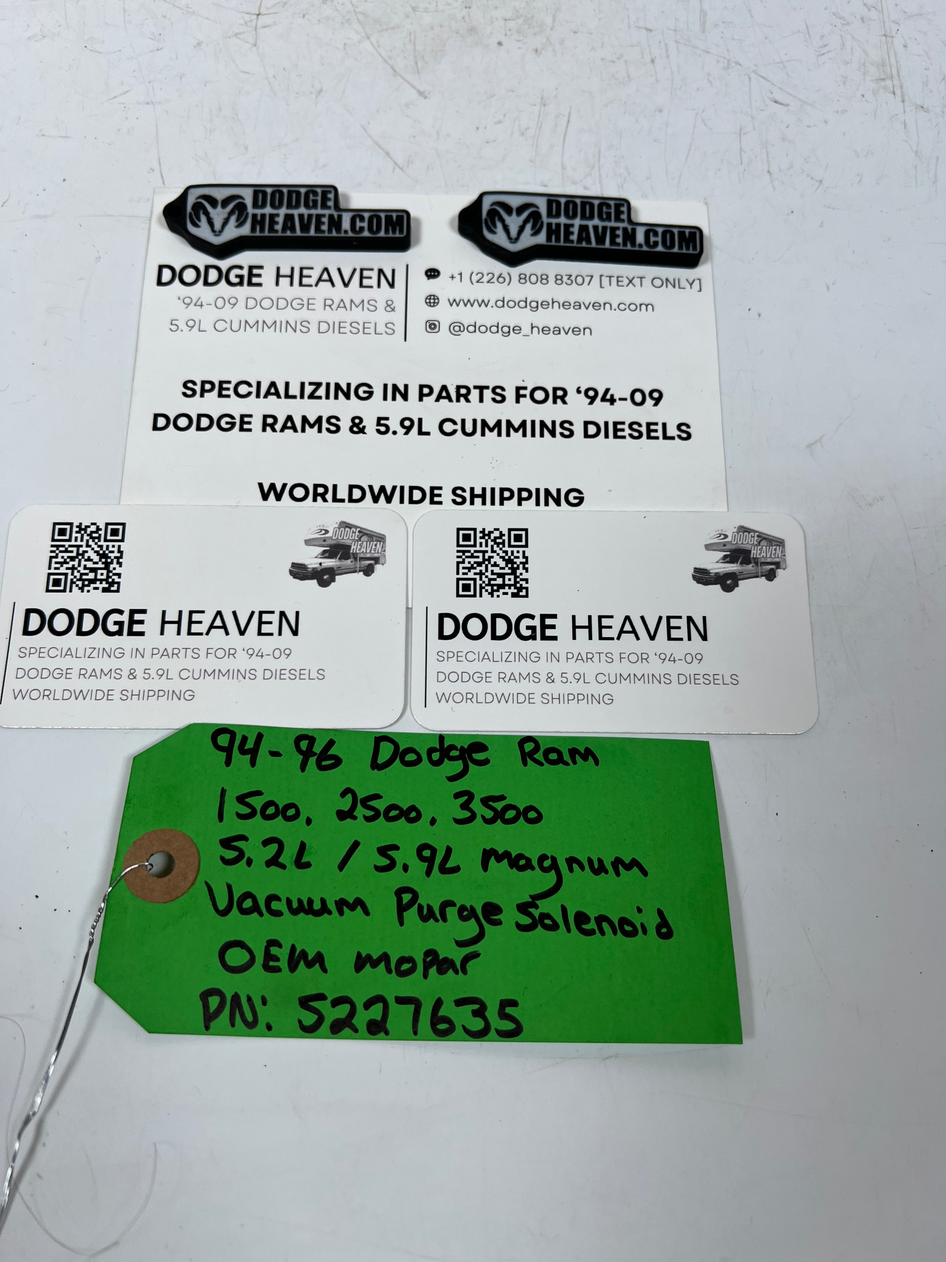 1994-1996 Dodge Ram 5.2L / 5.9L Magnum Vacuum Purge Solenoid
