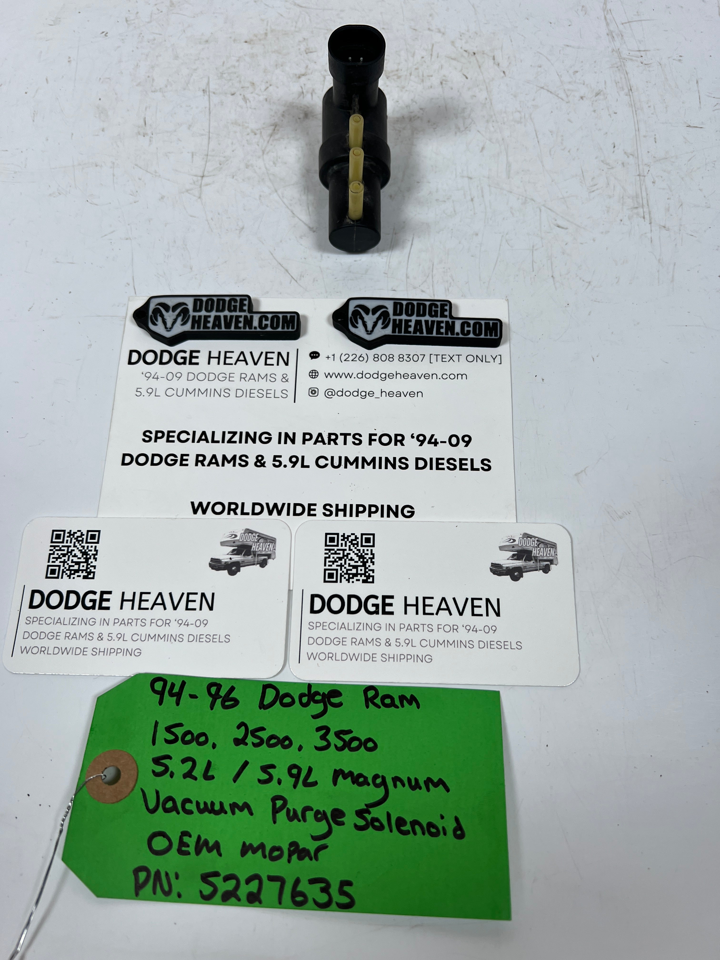 1994-1996 Dodge Ram 5.2L / 5.9L Magnum Vacuum Purge Solenoid