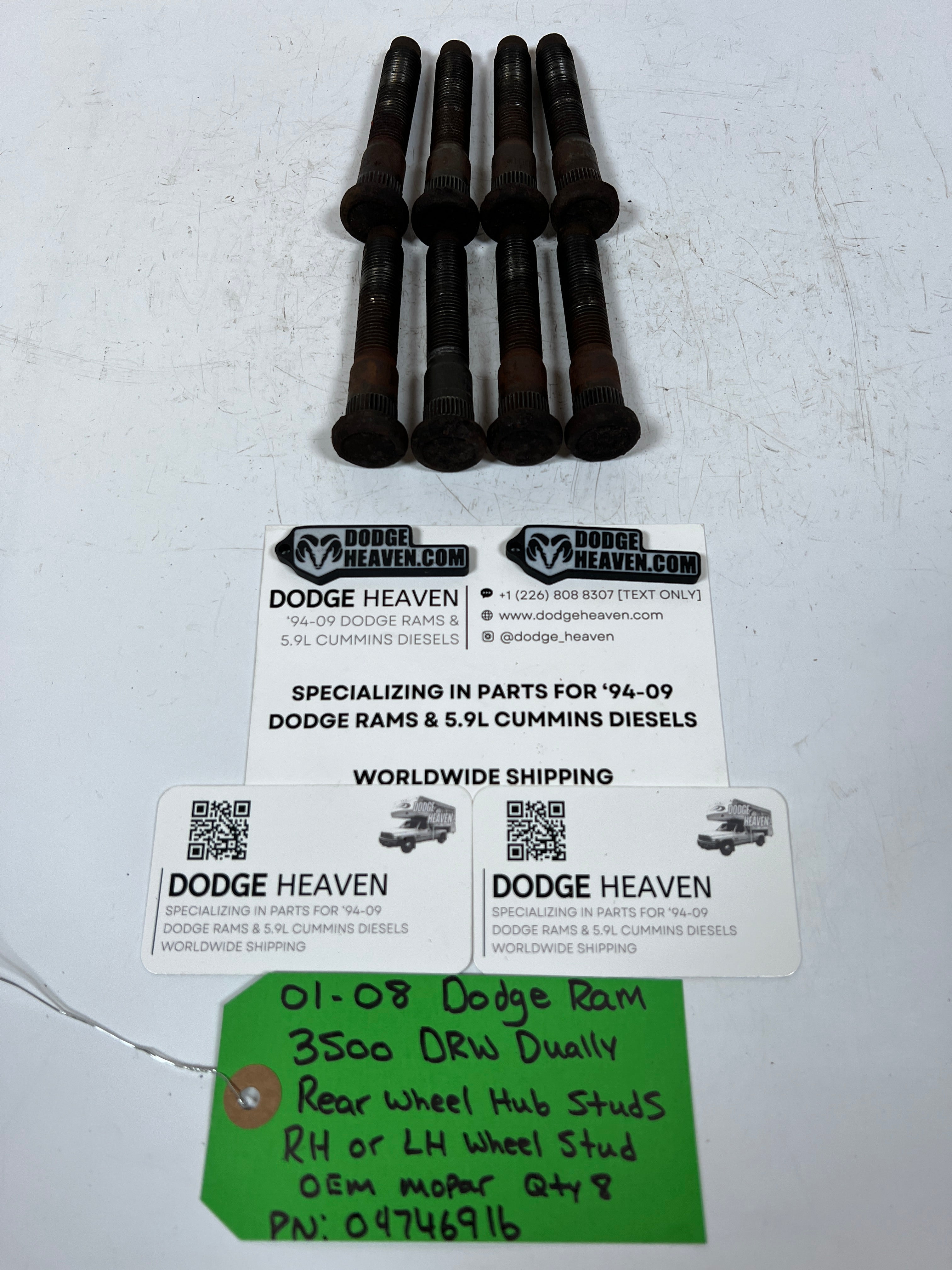 2001-2008 Dodge Ram 3500 DRW Dually Rear Wheel Studs QTY 8