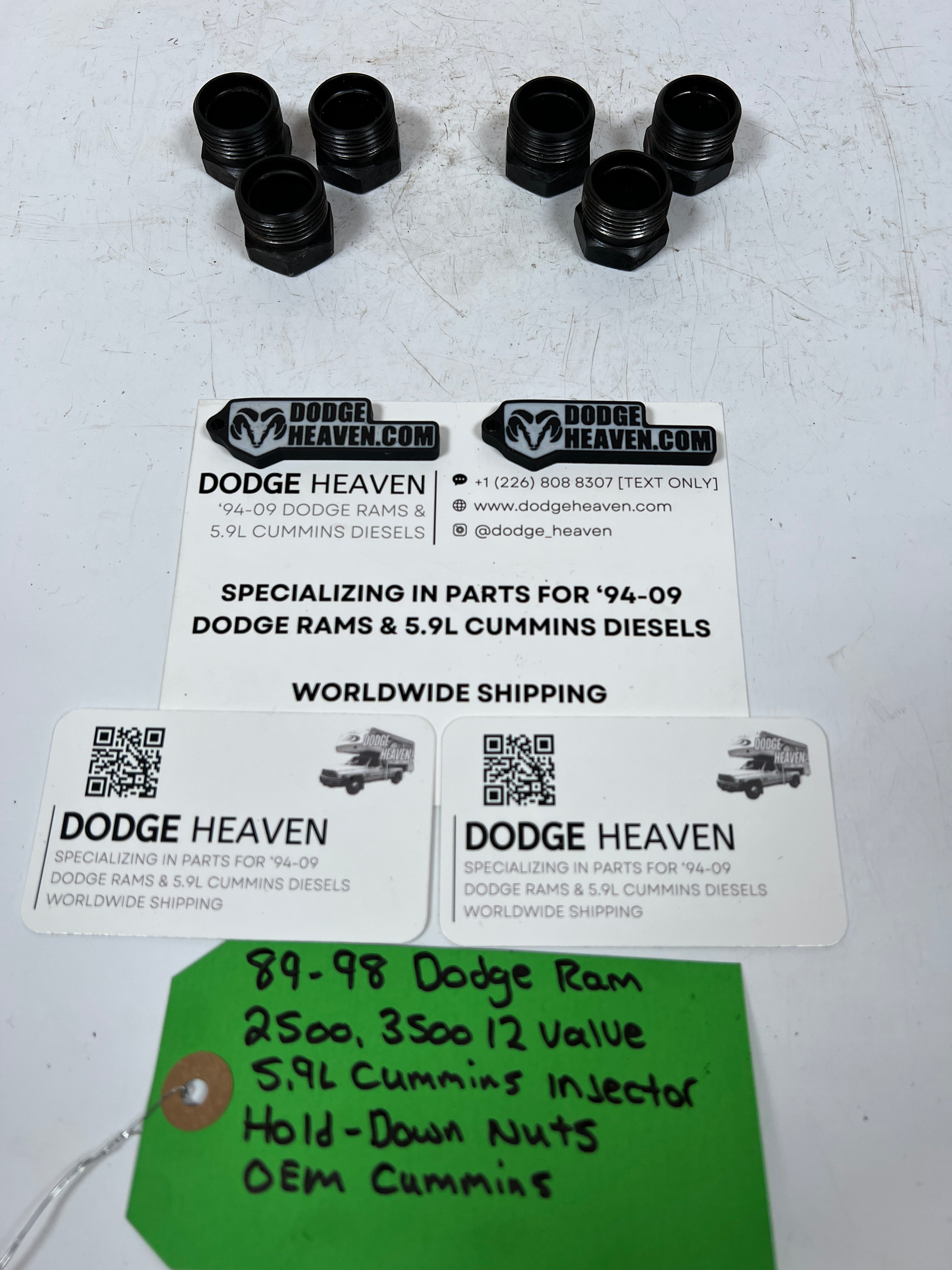 1989-1998 Dodge Ram 12 Valve 5.9L Cummins Injector Hold-Down Nuts QTY 6