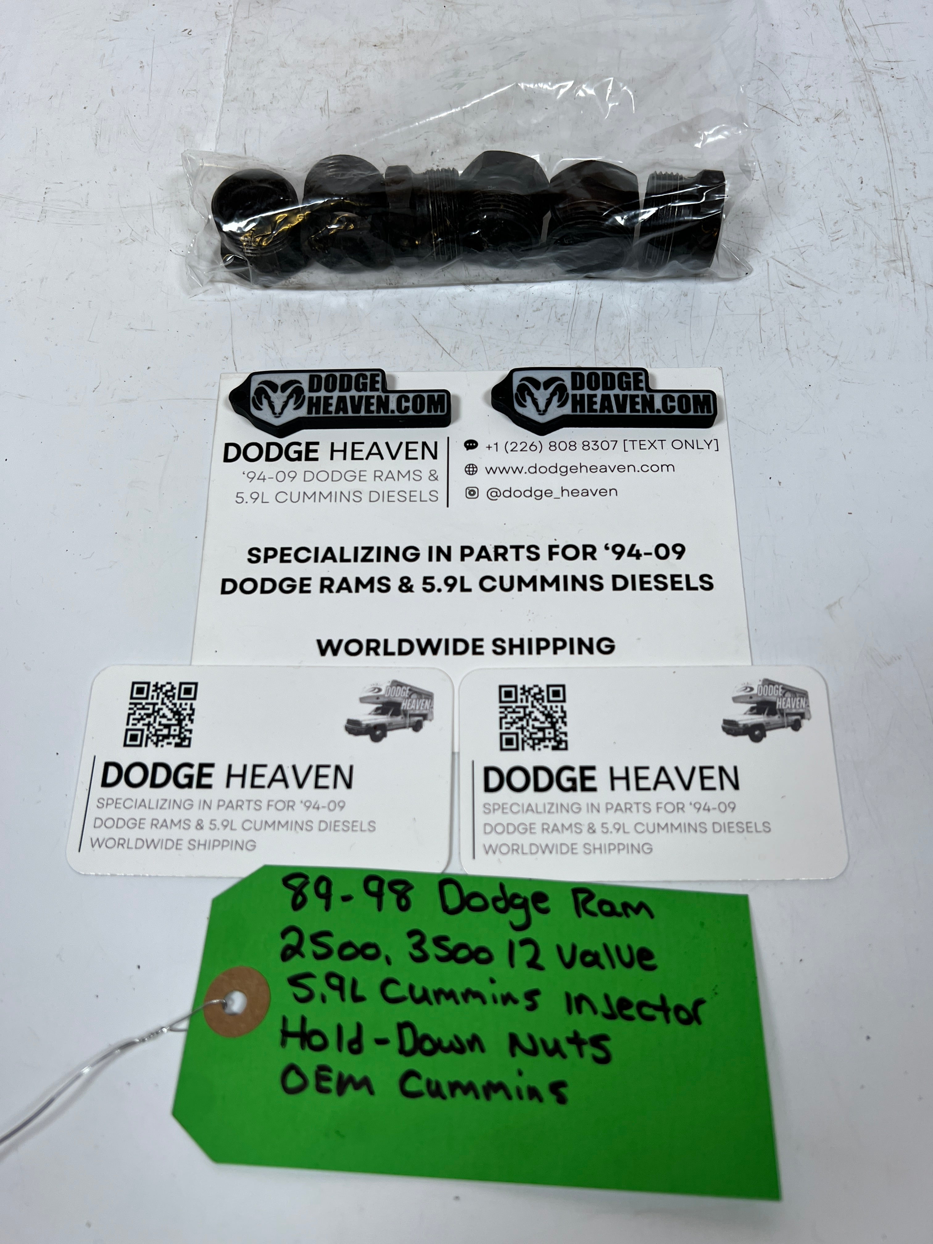 1989-1998 Dodge Ram 12 Valve 5.9L Cummins Injector Hold-Down Nuts QTY 6