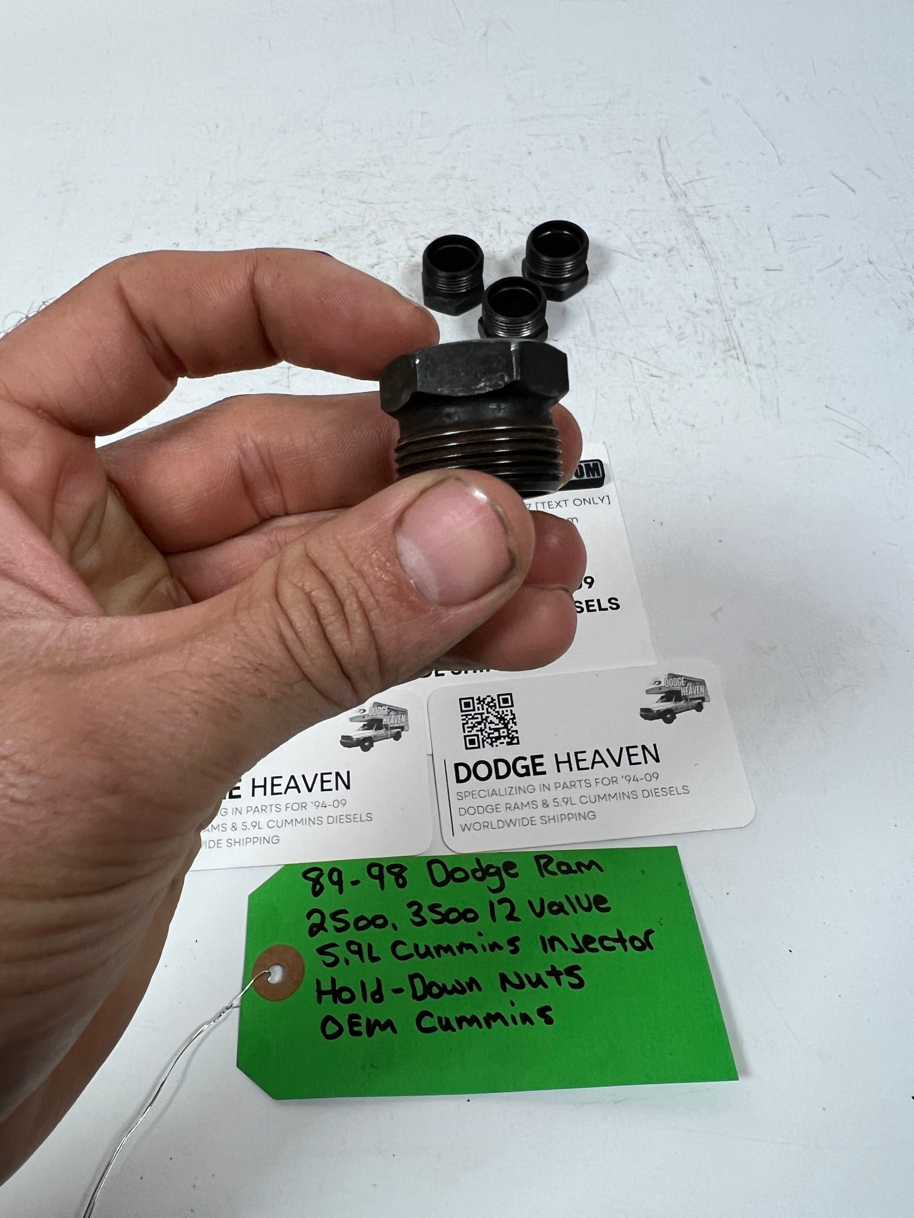 1989-1998 Dodge Ram 12 Valve 5.9L Cummins Injector Hold-Down Nuts QTY 6