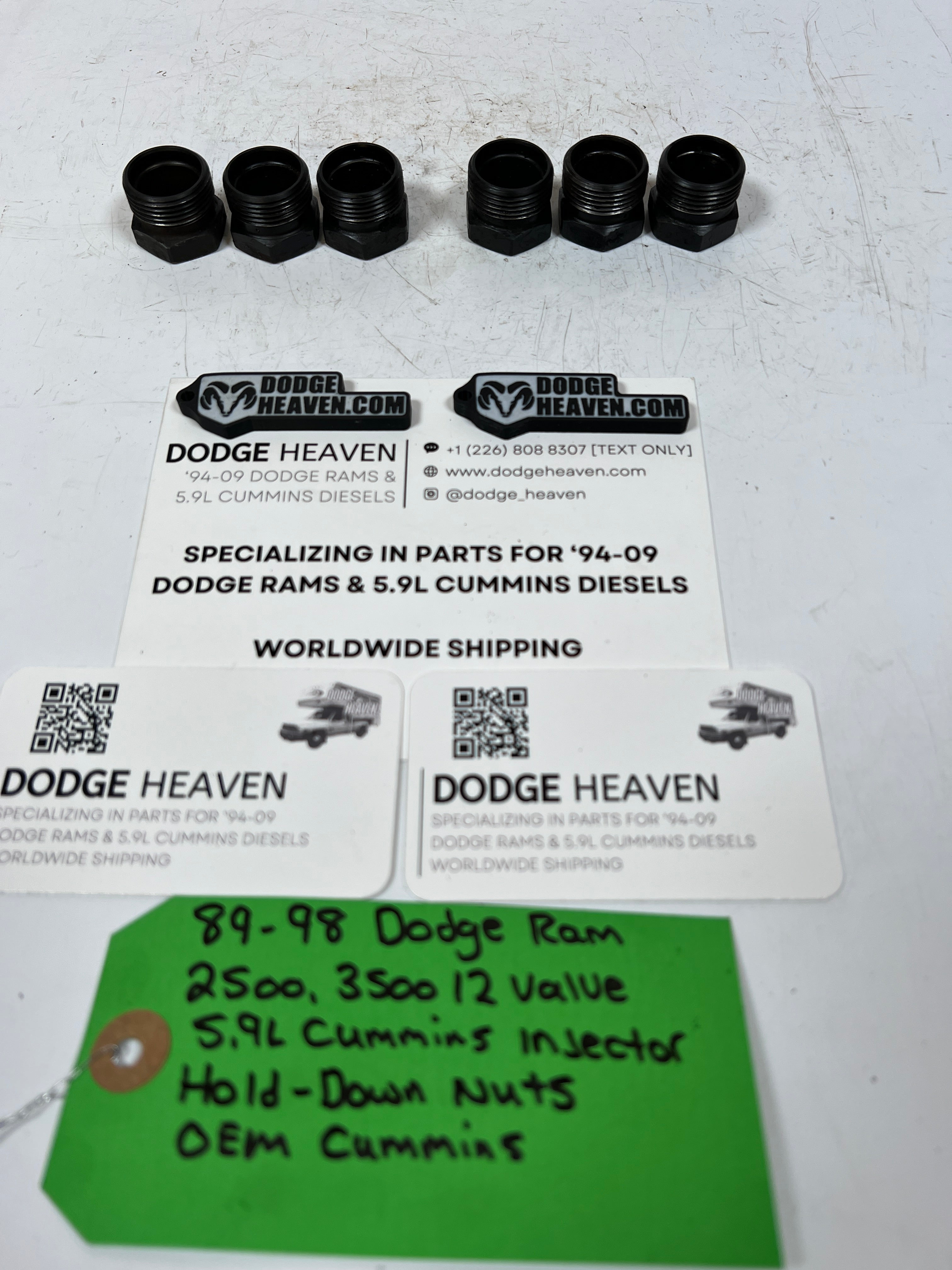 1989-1998 Dodge Ram 12 Valve 5.9L Cummins Injector Hold-Down Nuts QTY 6
