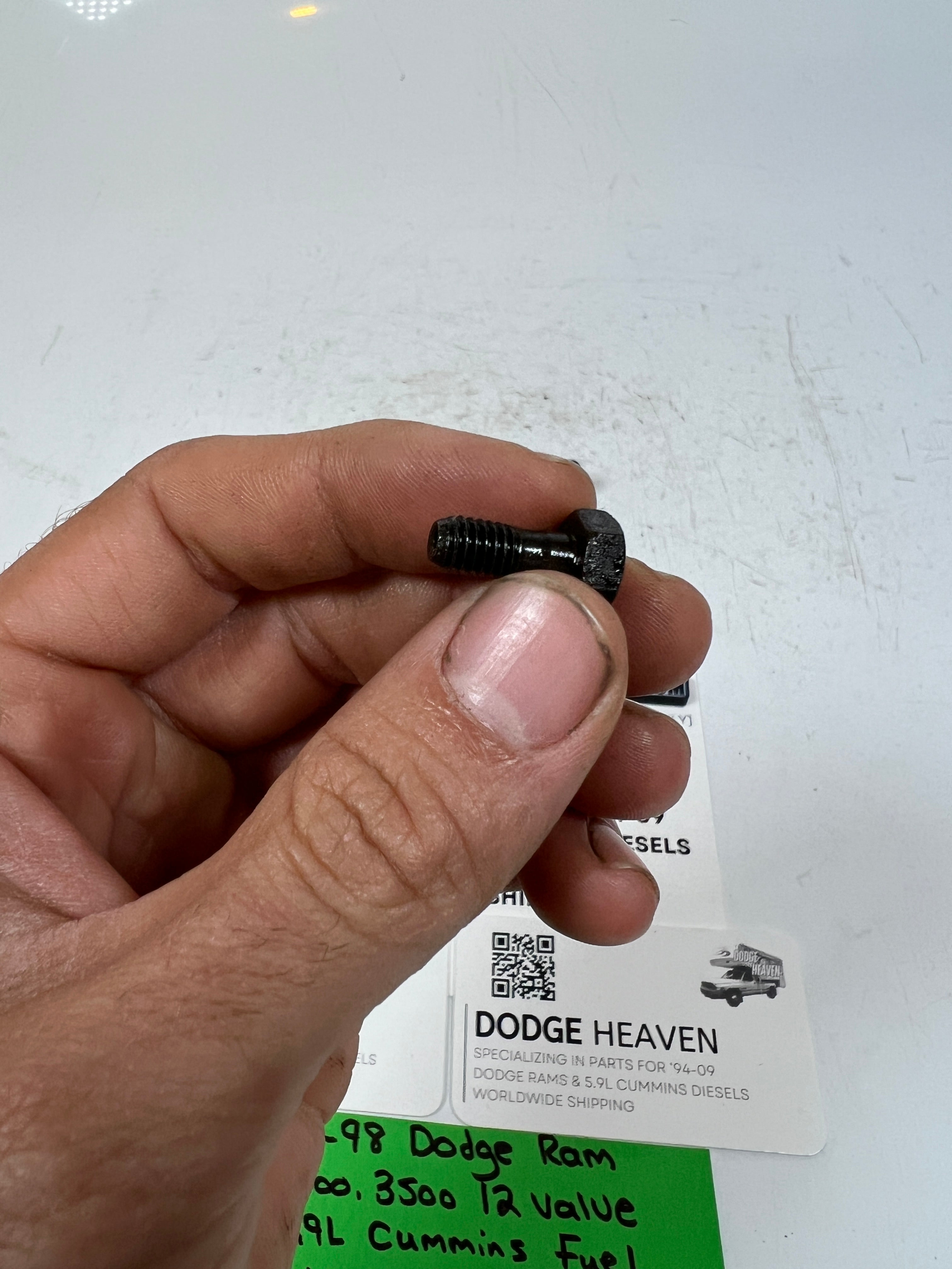 1989-1998 Dodge Ram 12 Valve 5.9L Cummins Fuel Injector Return Line Banjo Bolts