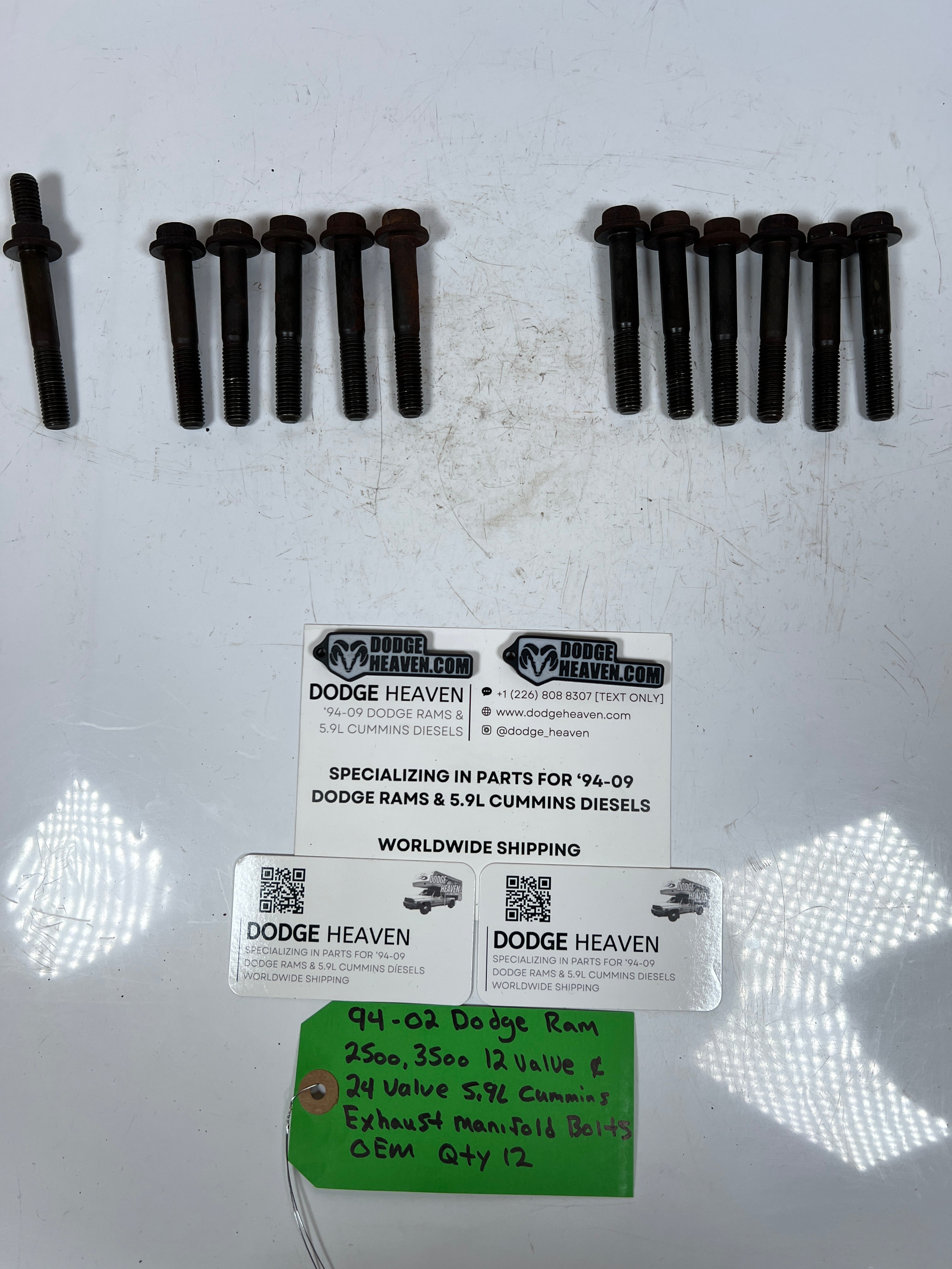 1994-2002 Dodge Ram 12V & 24V 5.9l Cummins Exhaust Manifold Bolts QTY 12