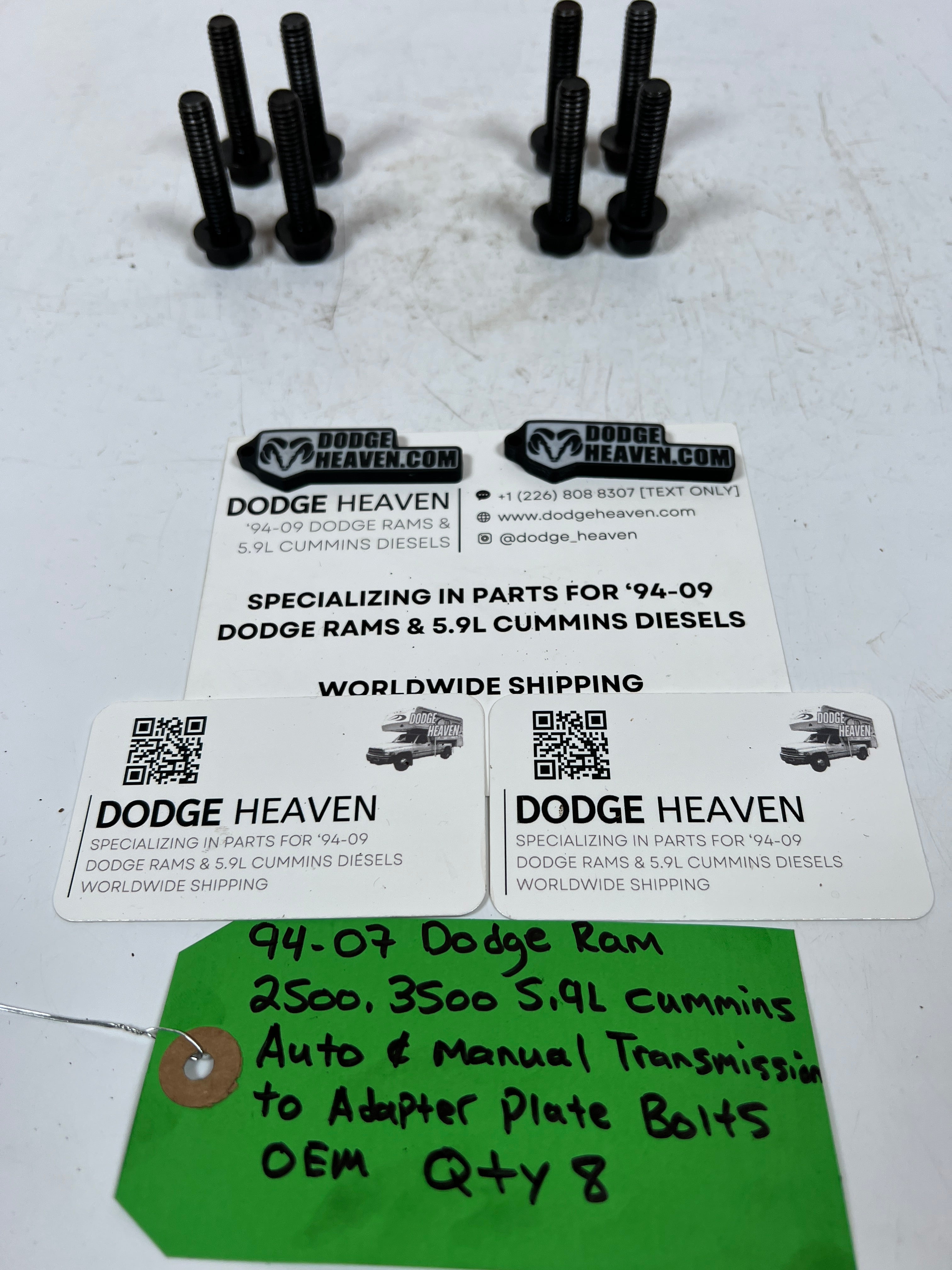 1994-2007 Dodge Ram 5.9L Cummins Auto & Manual Trans to Adapter Plate Bolts