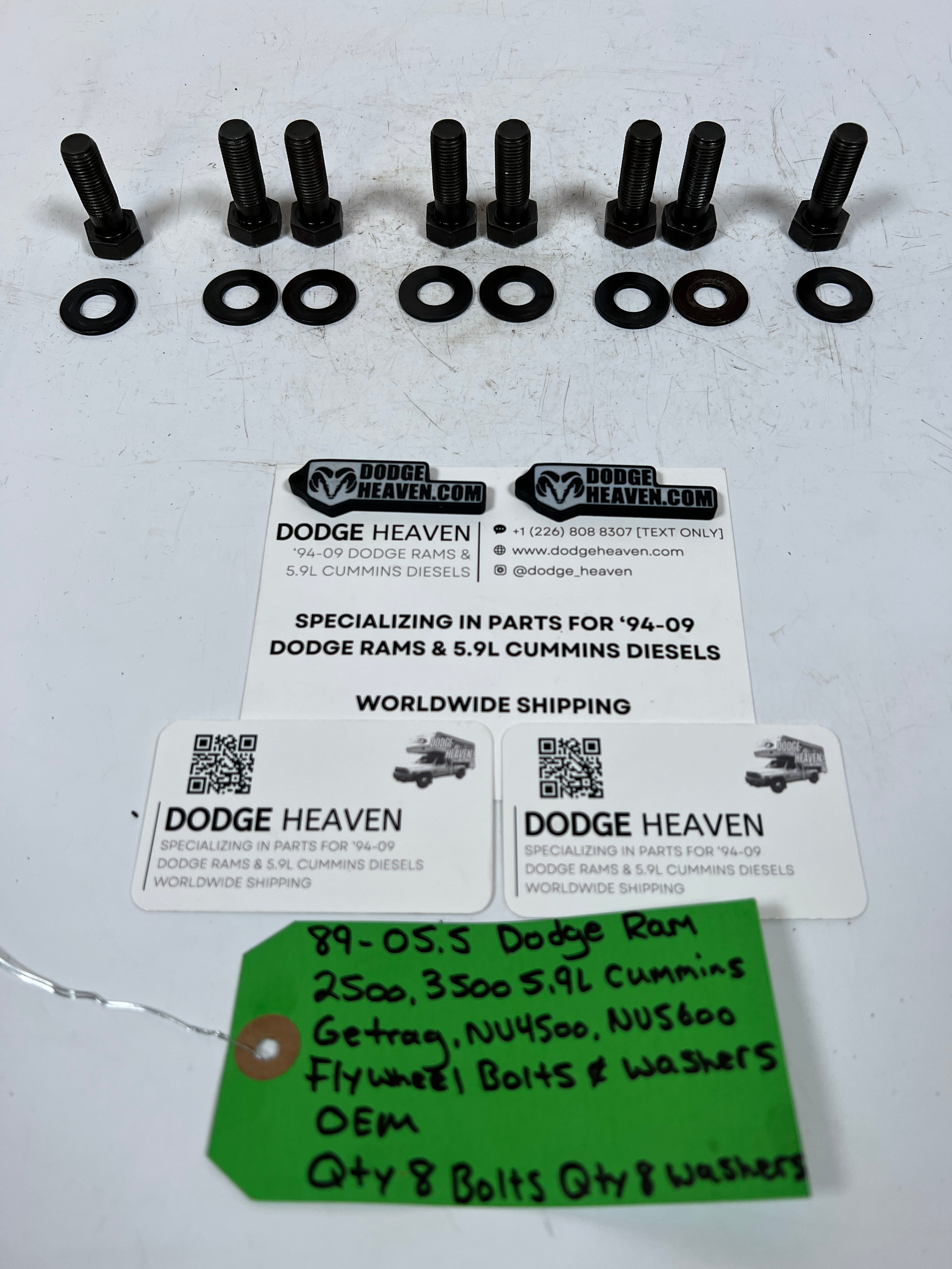 1989-2005.5 Dodge Ram Cummins NV4500 NV5600 Flywheel Bolts & Washers QTY 8