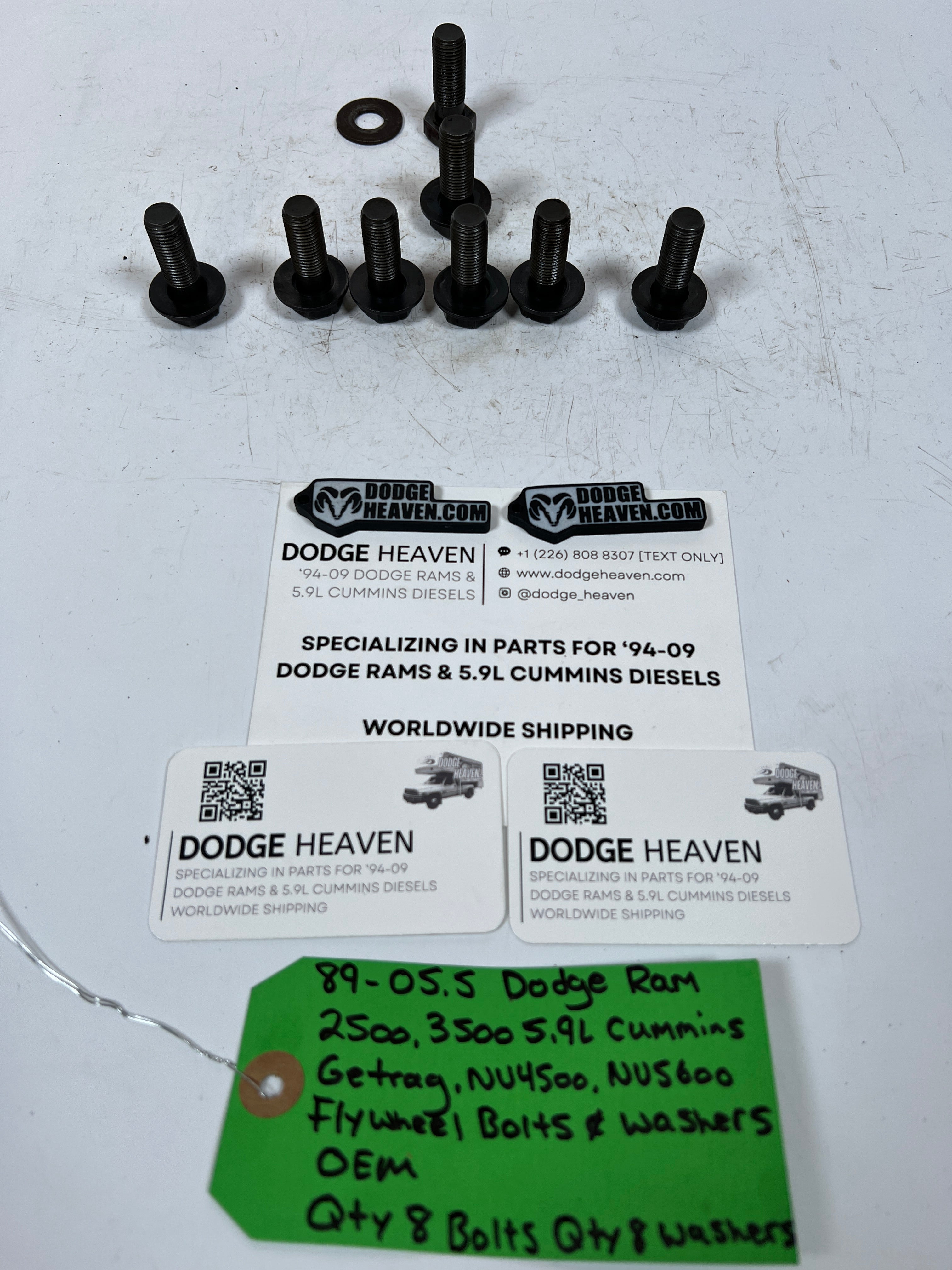 1989-2005.5 Dodge Ram Cummins NV4500 NV5600 Flywheel Bolts & Washers QTY 8