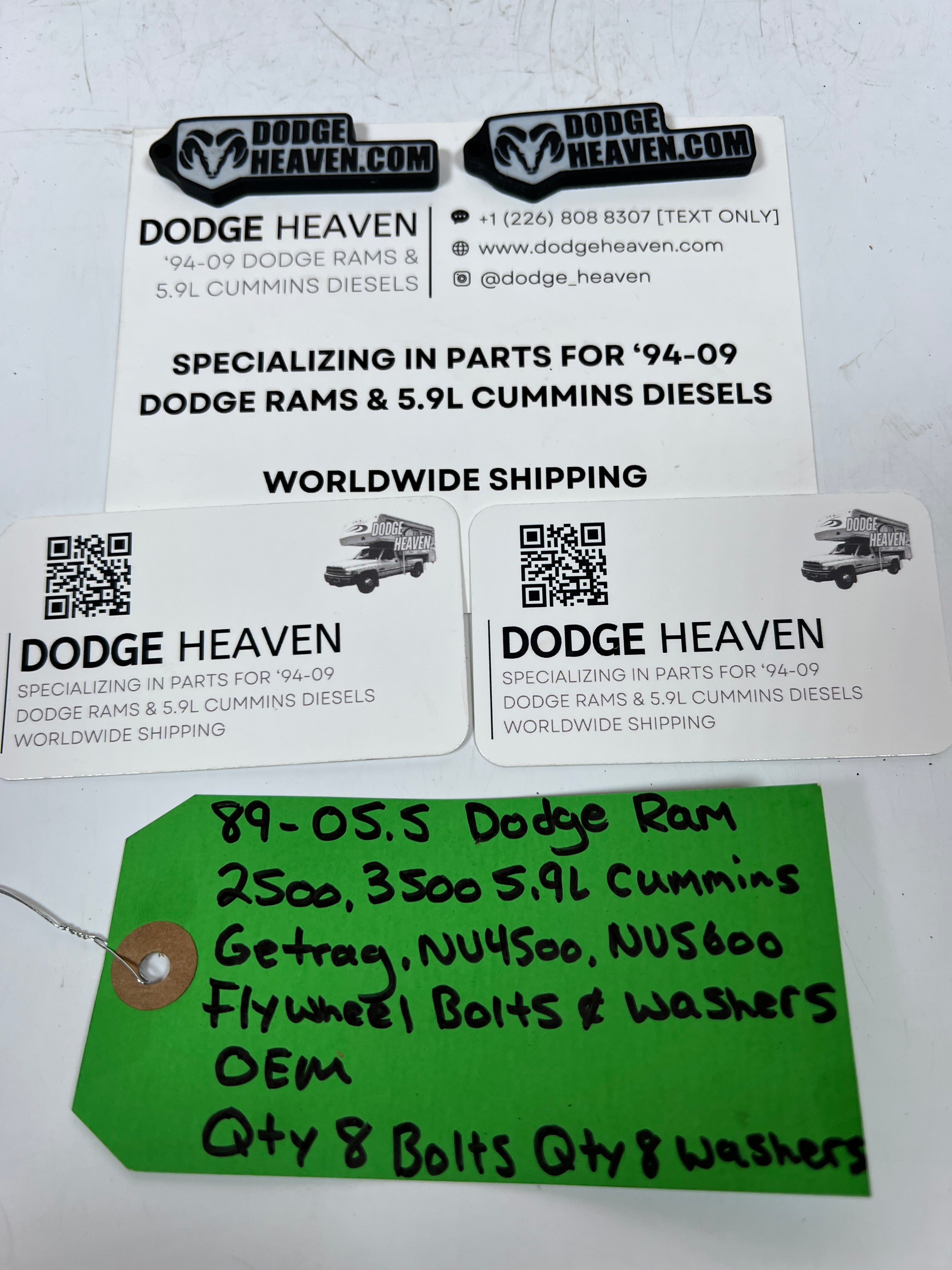 1989-2005.5 Dodge Ram Cummins NV4500 NV5600 Flywheel Bolts & Washers QTY 8