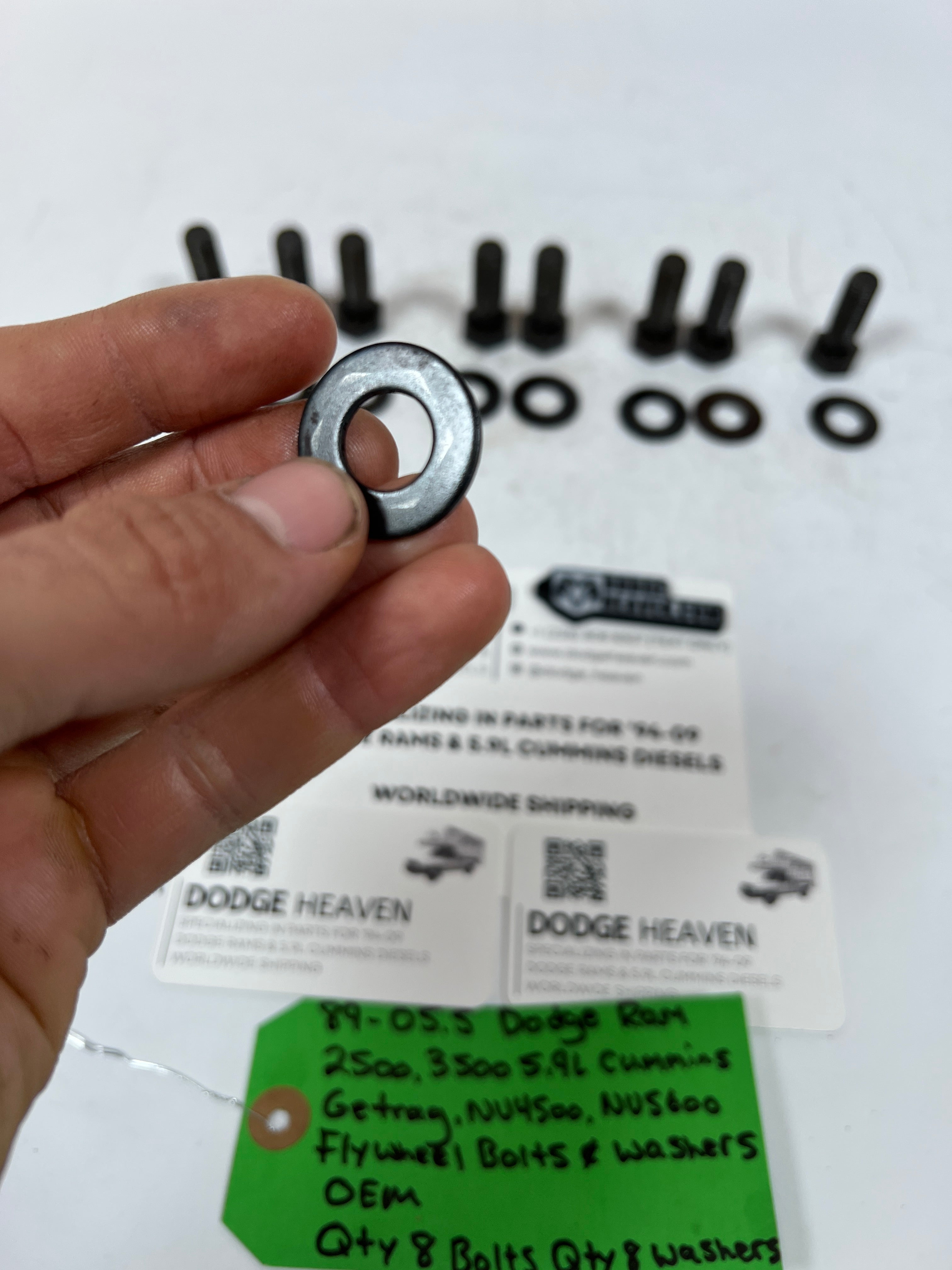 1989-2005.5 Dodge Ram Cummins NV4500 NV5600 Flywheel Bolts & Washers QTY 8