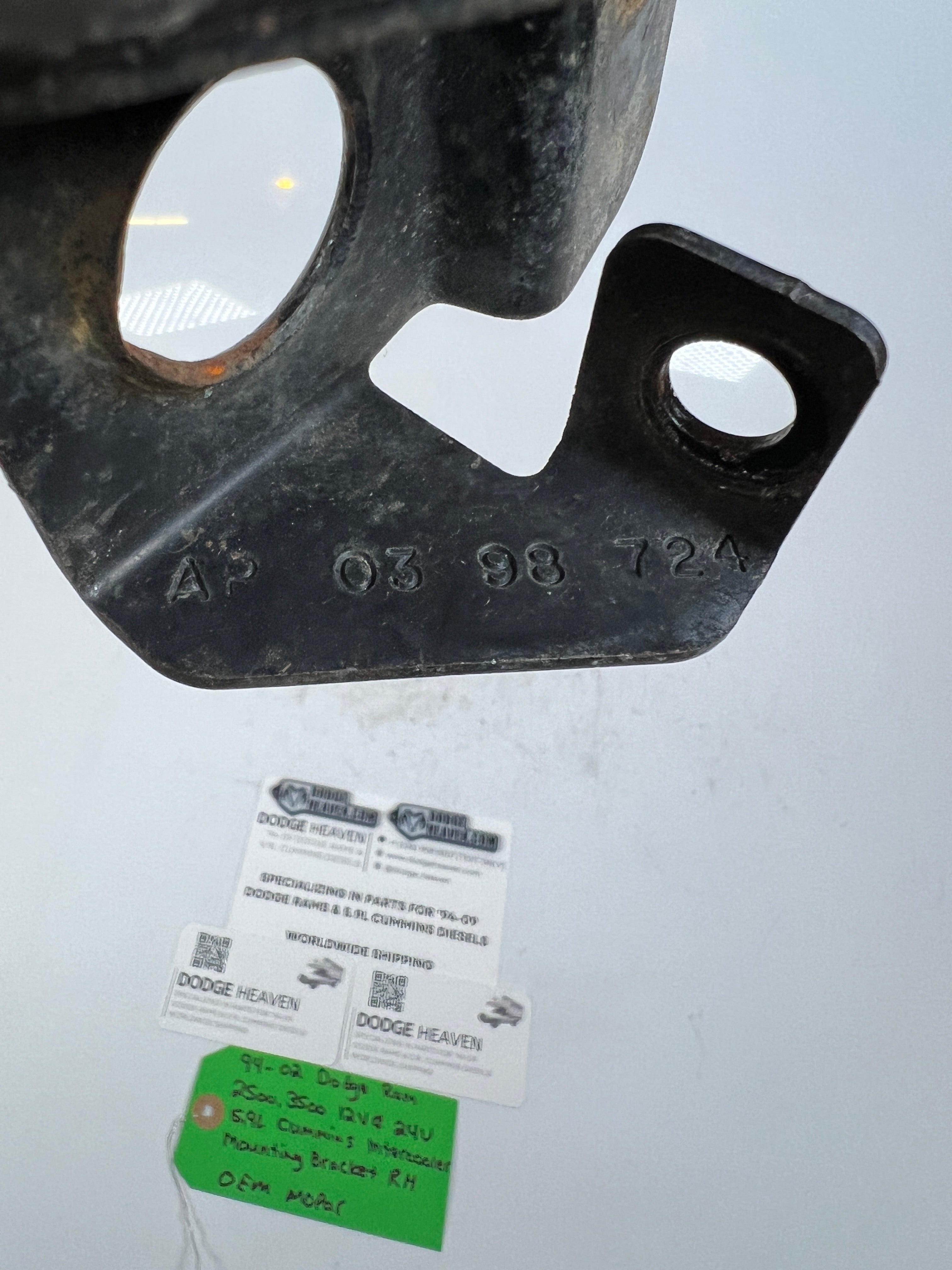 1994-2002 Dodge Ram 2500 3500 5.9L Cummins Intercooler Mounting Bracket RH