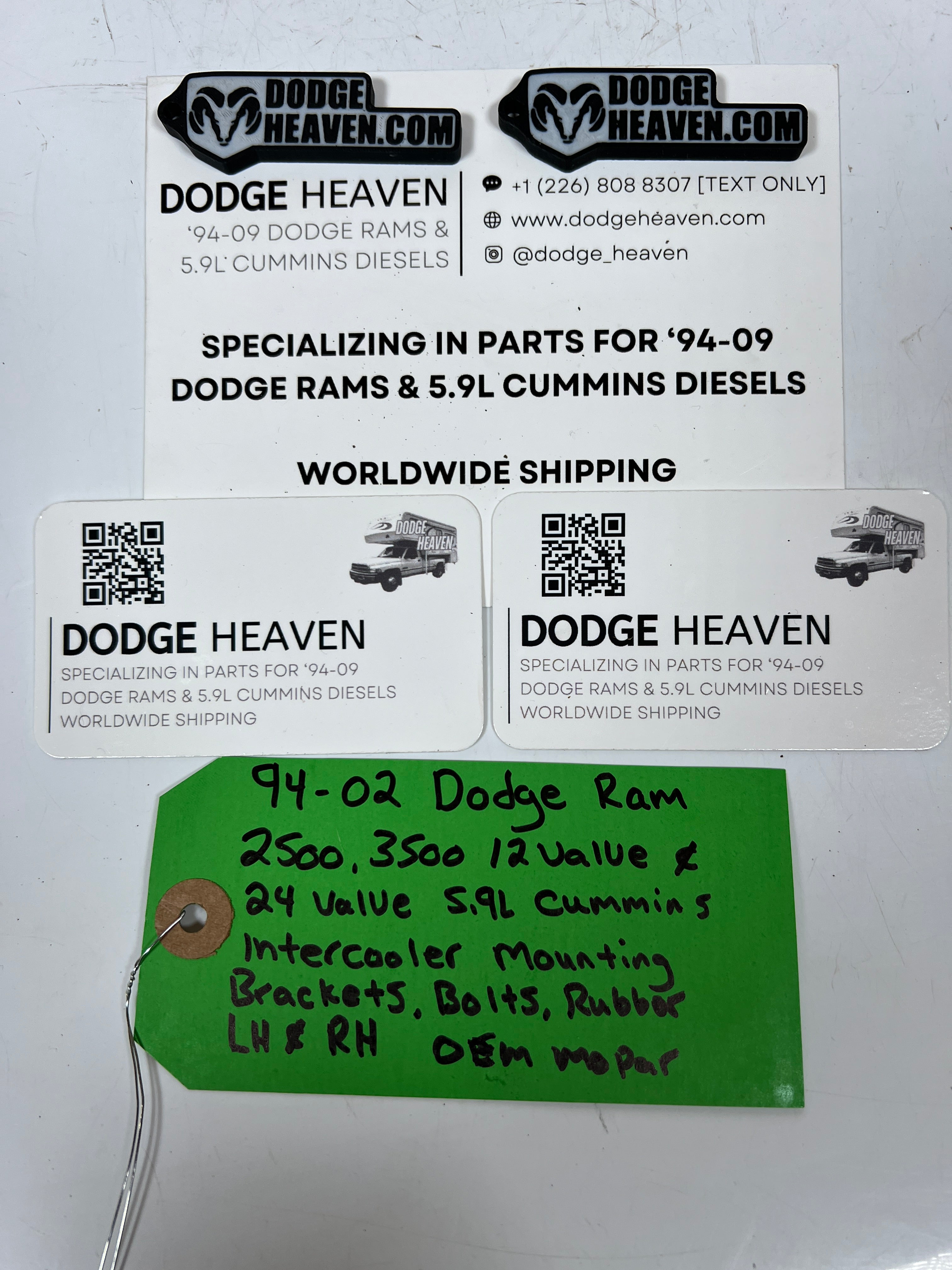 1994-2002 Dodge Ram 5.9L Cummins Intercooler Mounting Bracket Bolts Rubbers