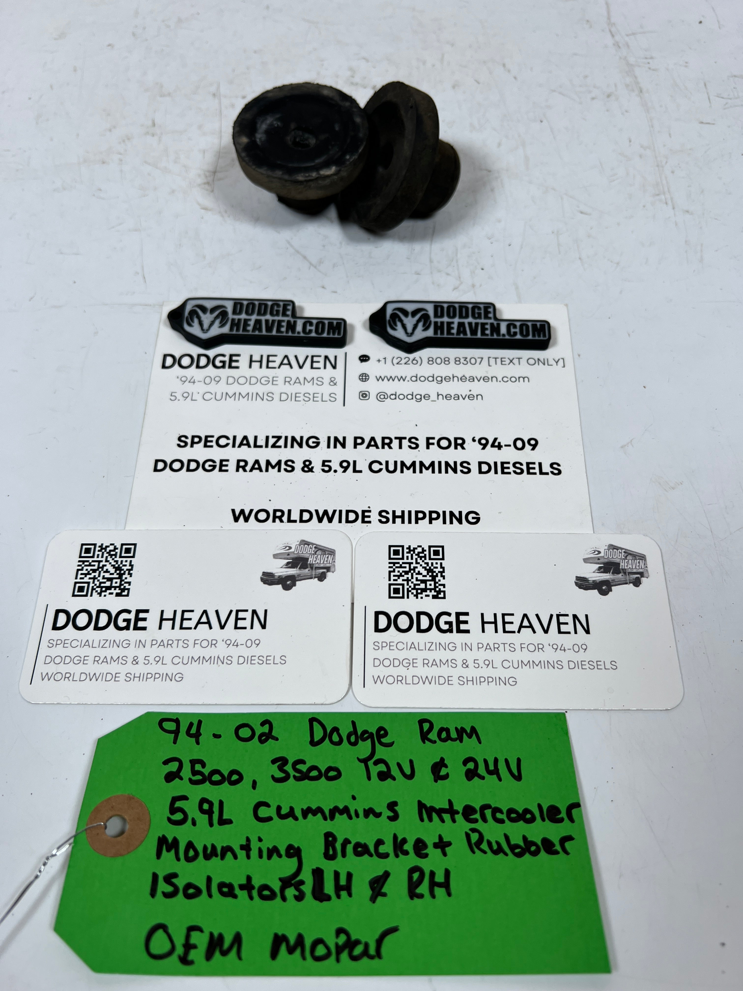 1994-2002 Dodge Ram 5.9l Cummins Intercooler Mounting Bracket Rubber Isolators