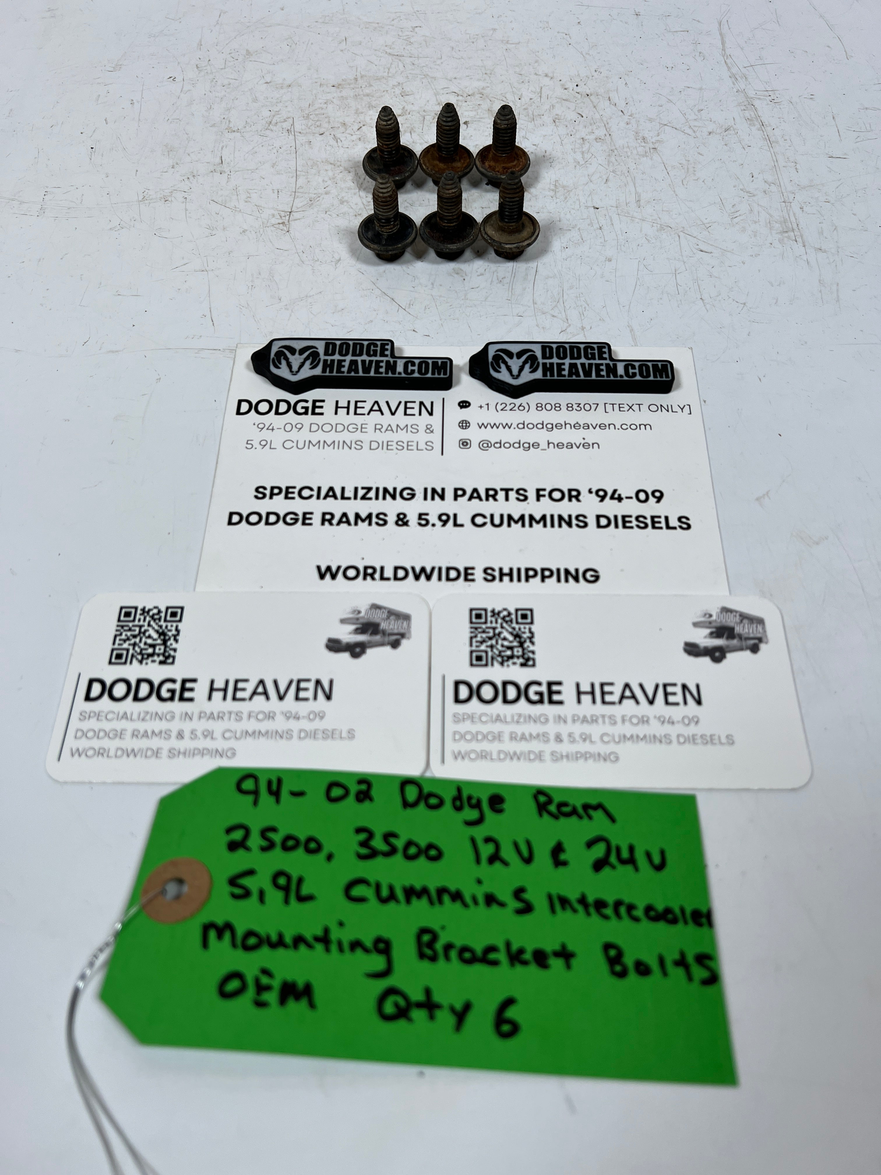 1994-2002 Dodge Ram 12V 24V 5.9L Cummins Intercooler Mounting Bracket Bolts