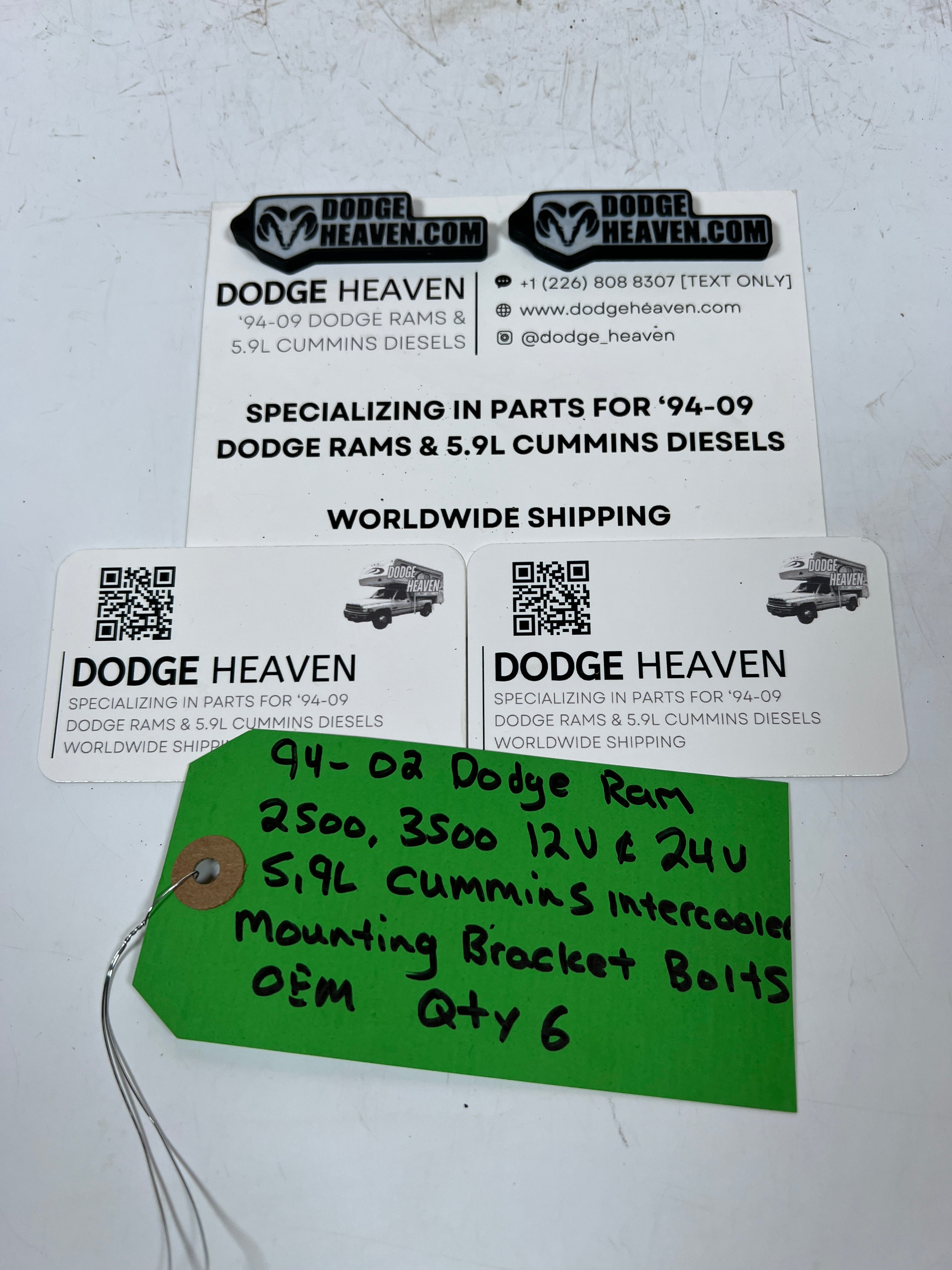 1994-2002 Dodge Ram 12V 24V 5.9L Cummins Intercooler Mounting Bracket Bolts