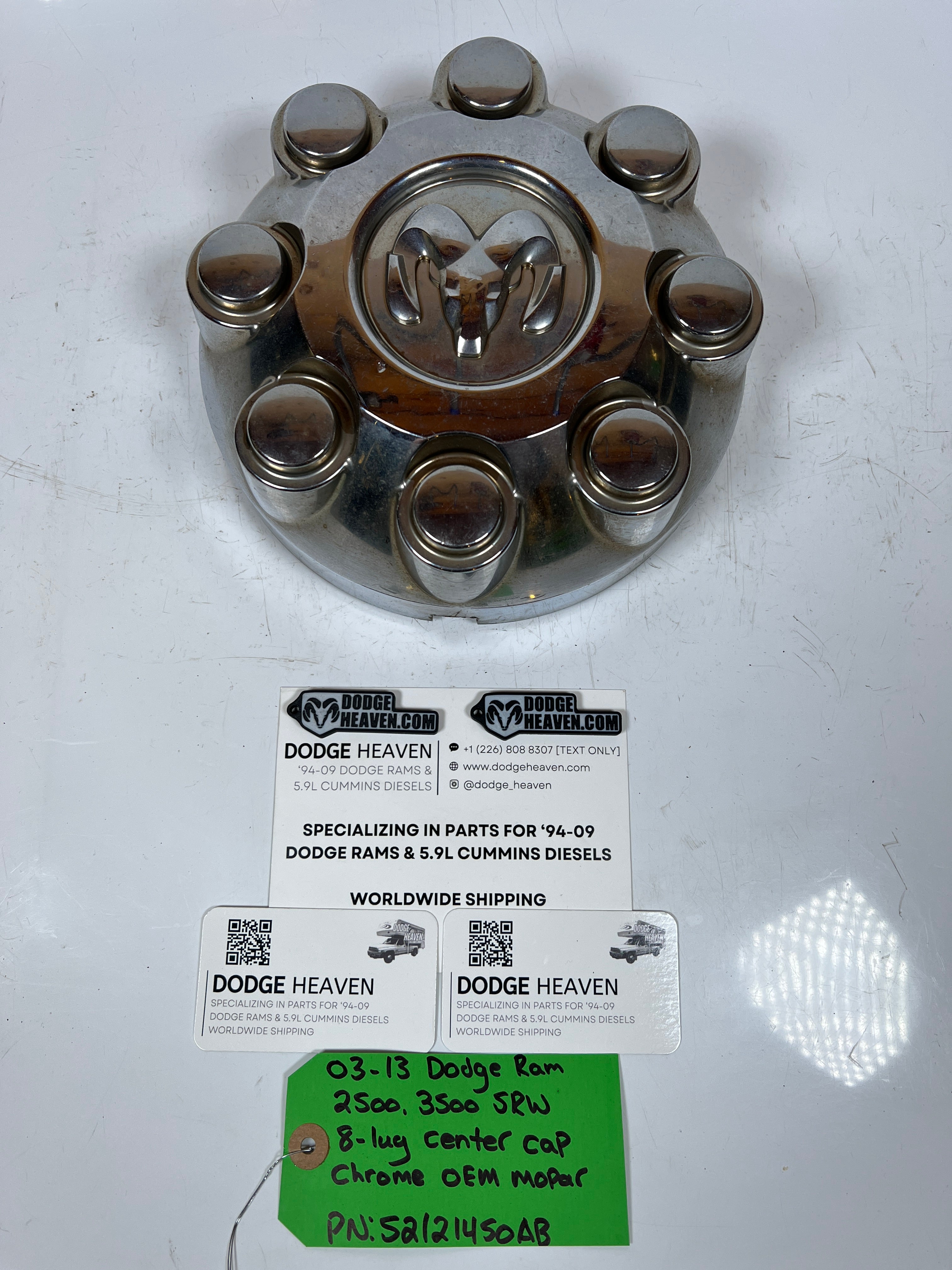 2003-2013 Dodge Ram 2500 3500 SRW 8-Lug Wheel Center Cap Chrome