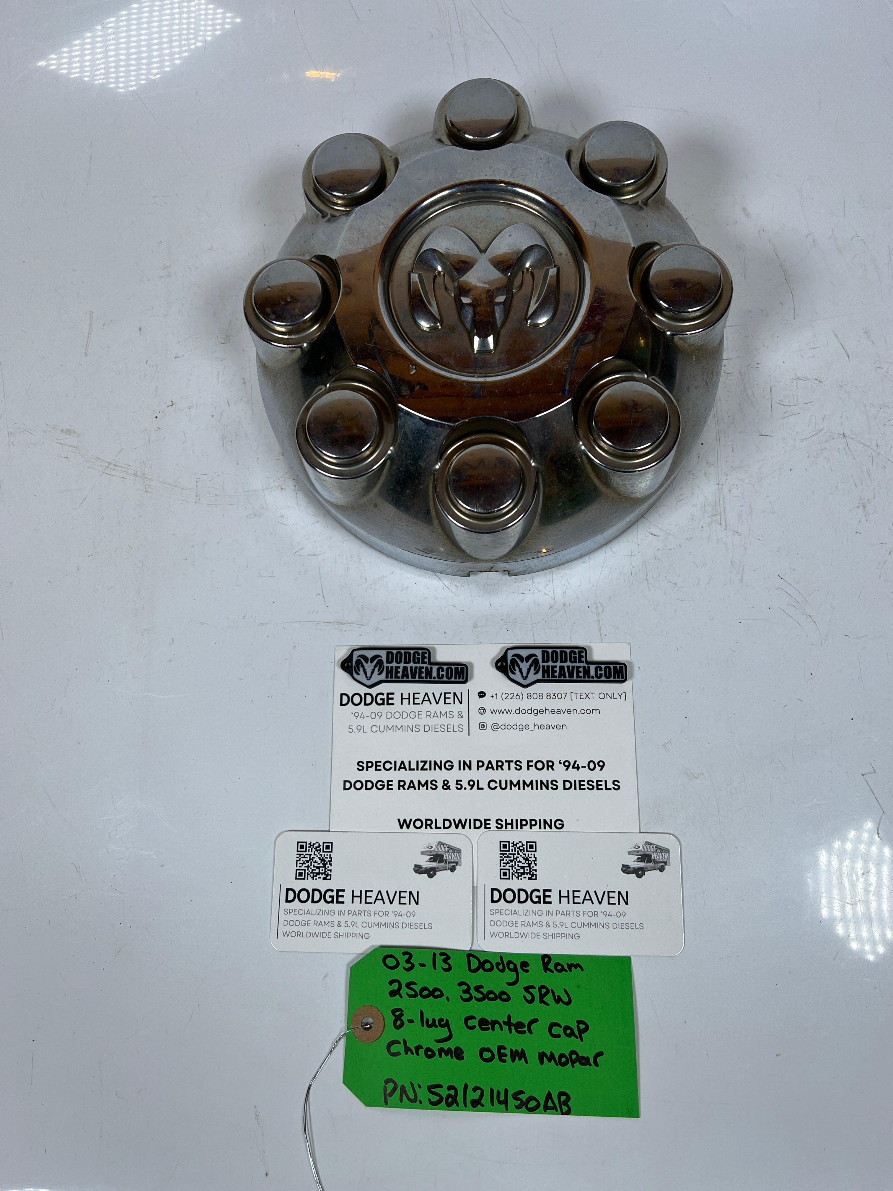 2003-2013 Dodge Ram 2500 3500 SRW 8-Lug Wheel Center Cap Chrome