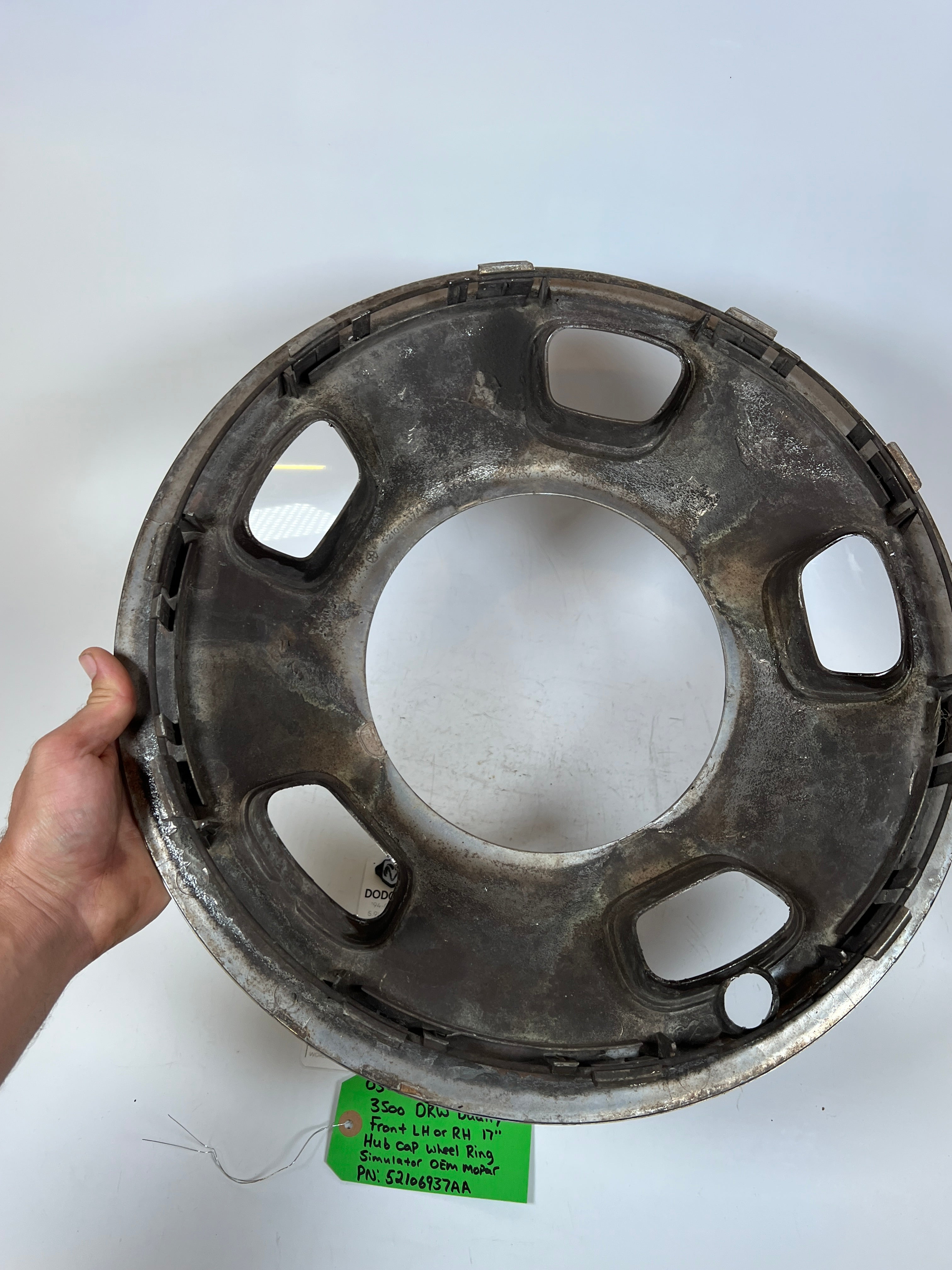 2003-2018 Dodge Ram 3500 DRW dually Front Hub Cap Wheel Ring Simulator 17"