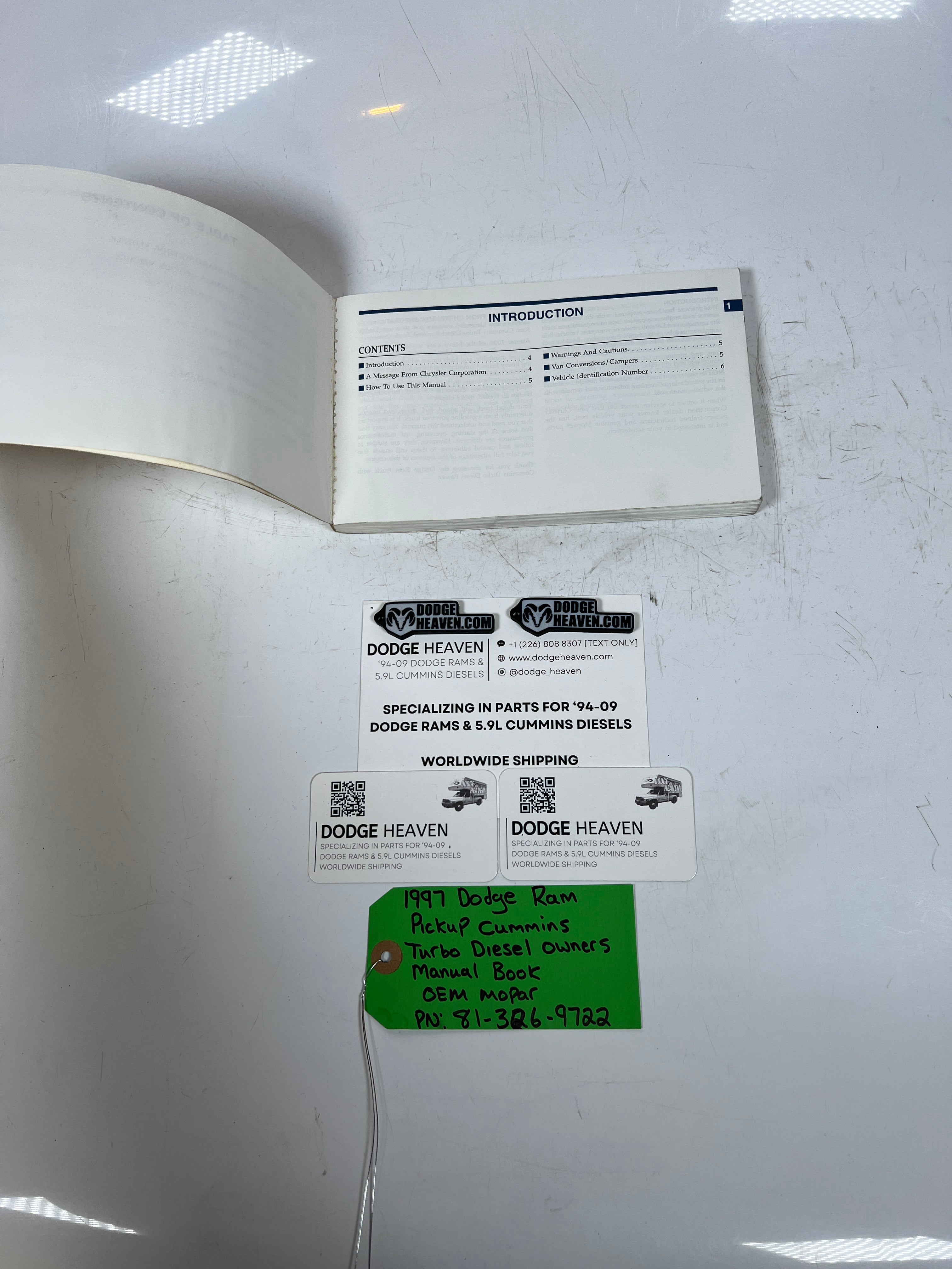1997-1997 Dodge Ram Cummins turbo Diesel Owners Manual Book