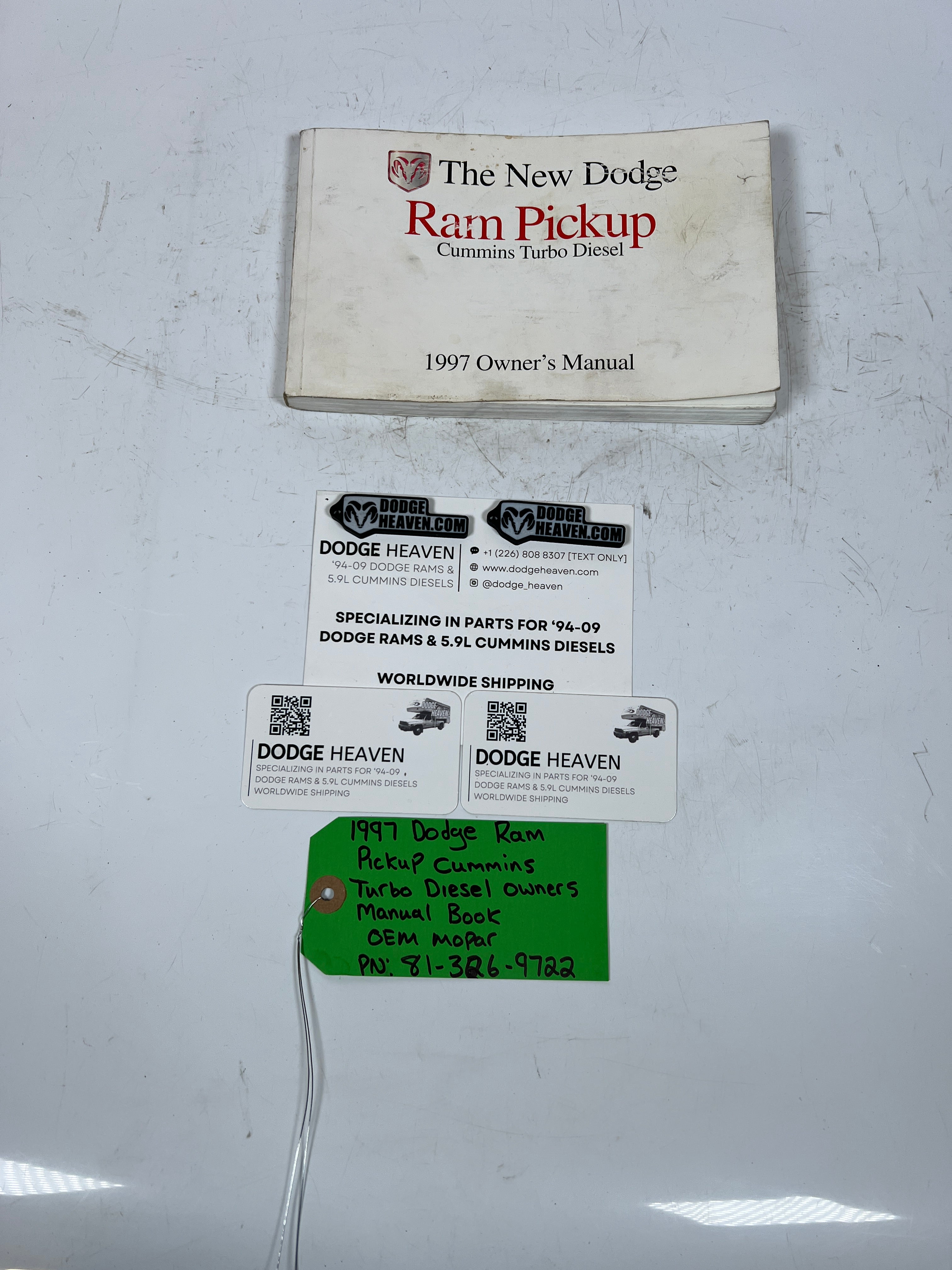 1997-1997 Dodge Ram Cummins turbo Diesel Owners Manual Book