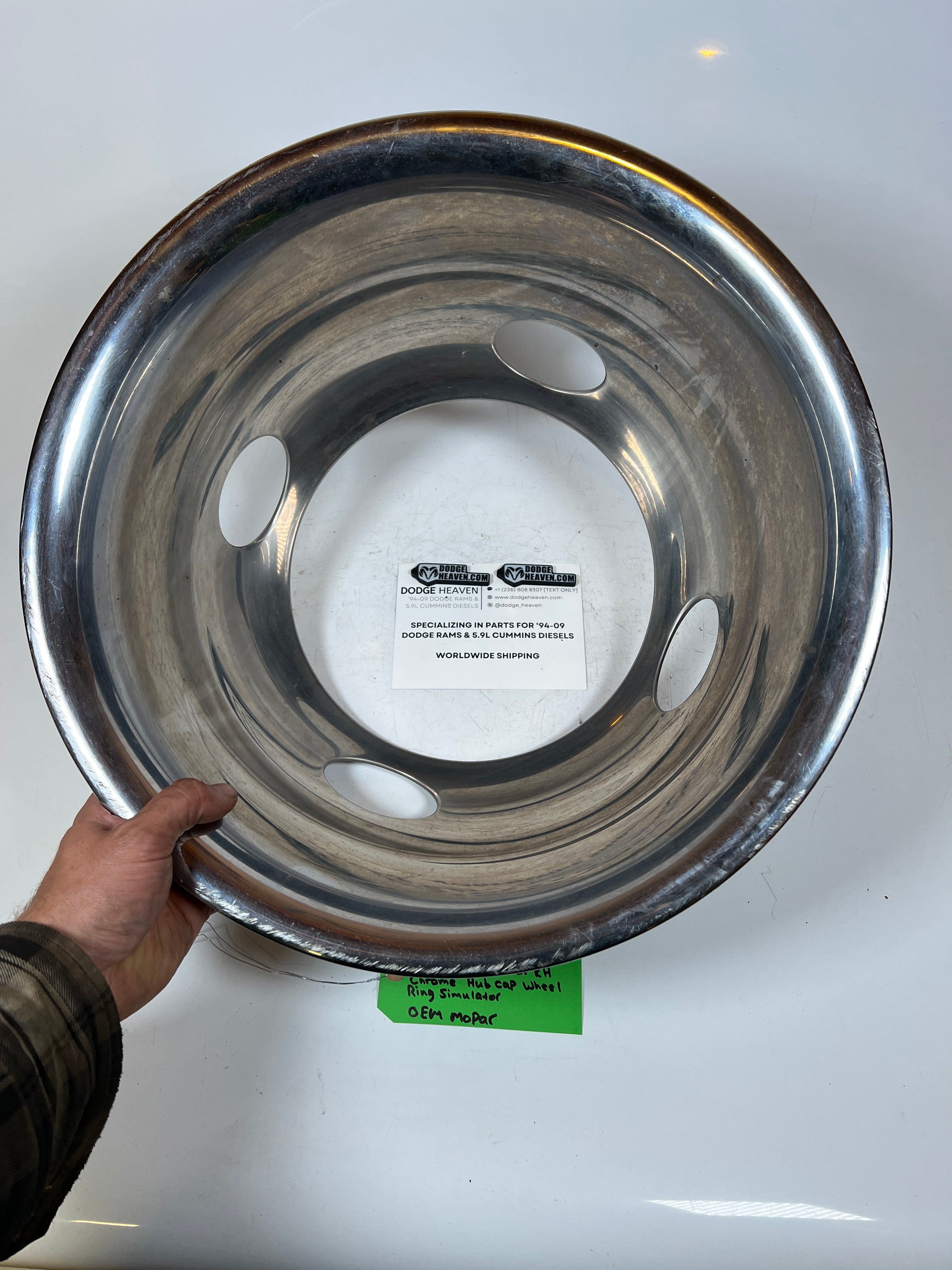1994-1999 Dodge Ram 3500 Dually Wheel Chrome Hub Cap Wheel Ring Simulator