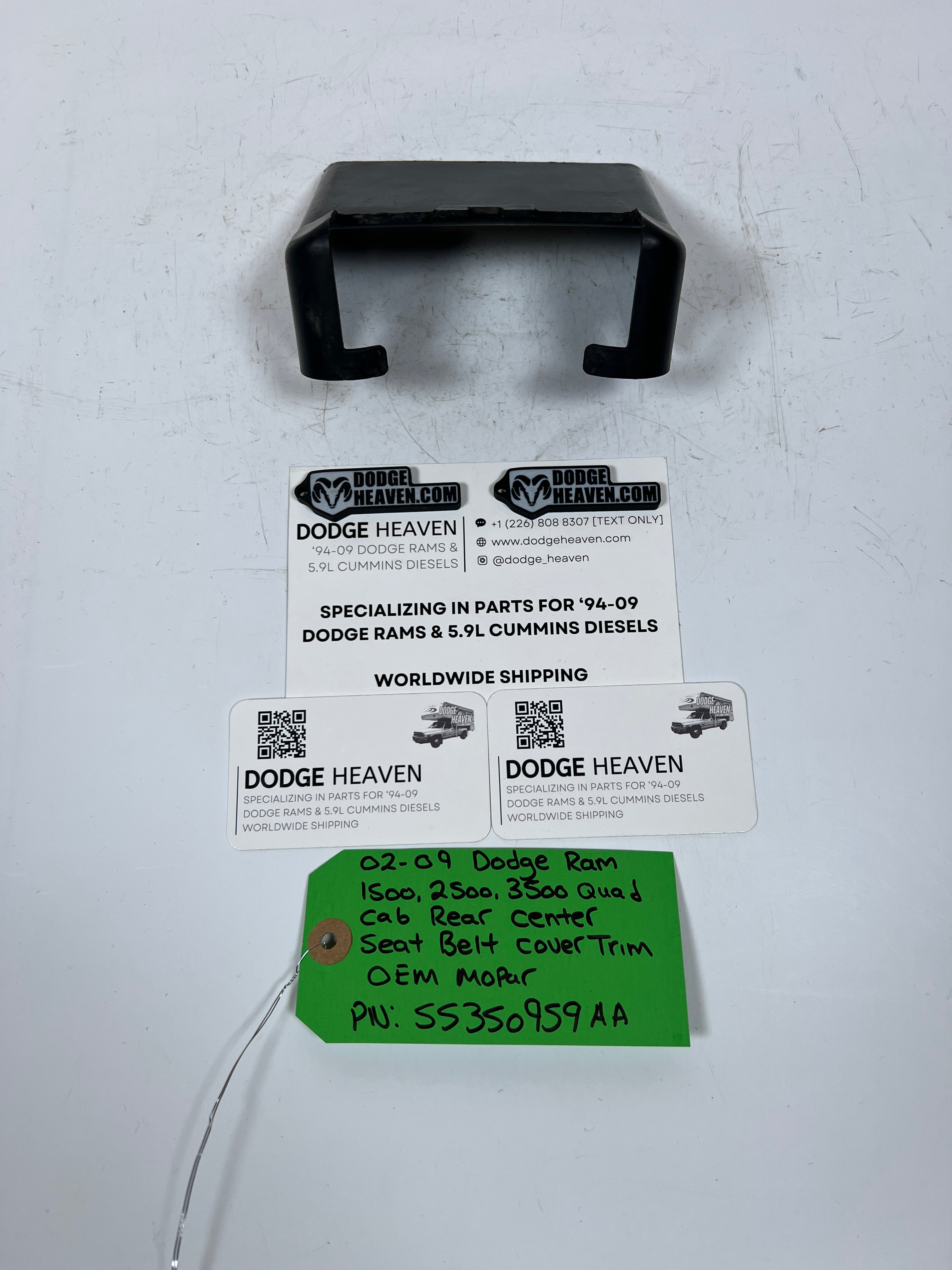2002-2009 Dodge Ram Quad Cab Rear Center Seat Belt Cover Trim