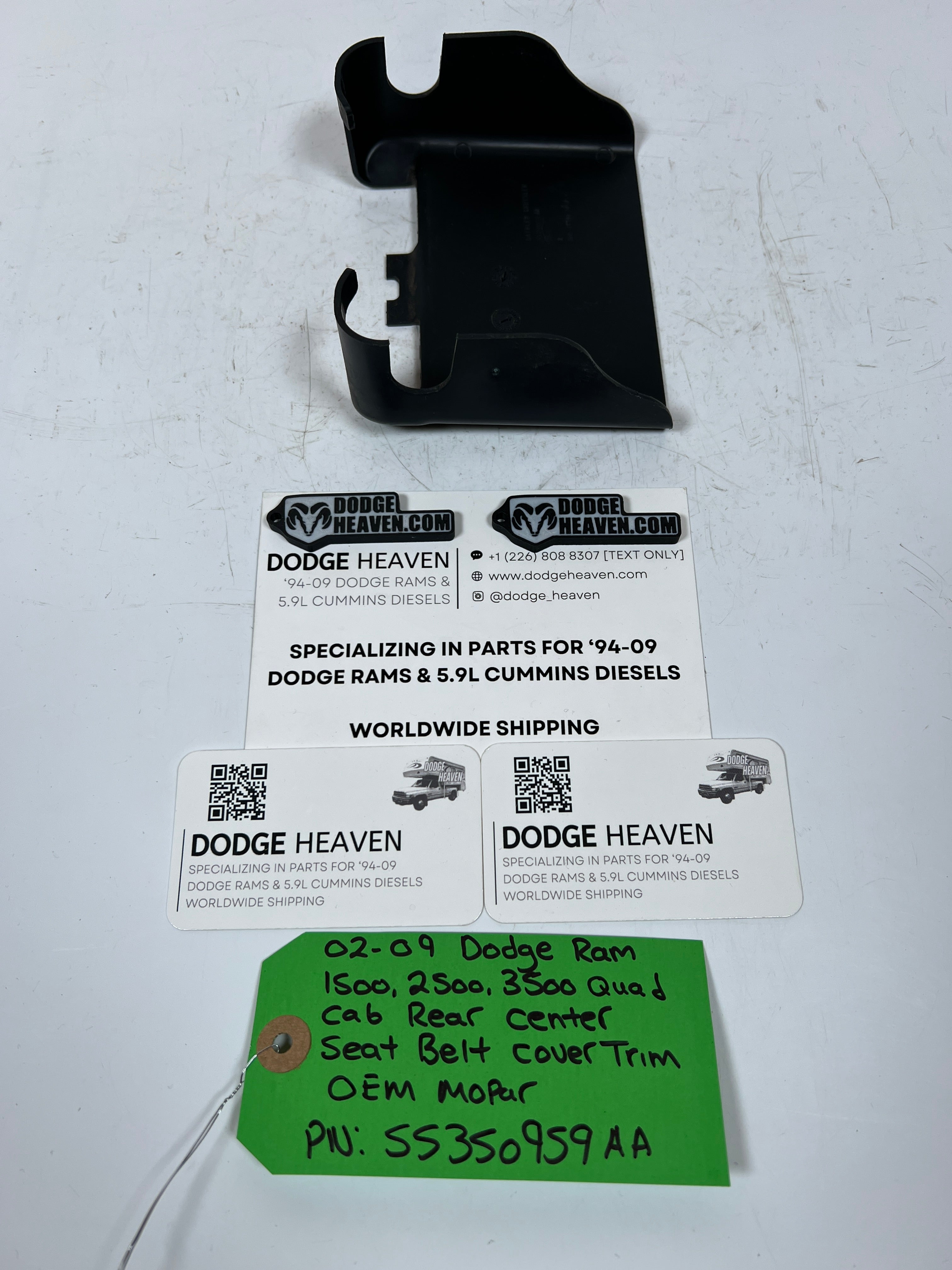 2002-2009 Dodge Ram Quad Cab Rear Center Seat Belt Cover Trim