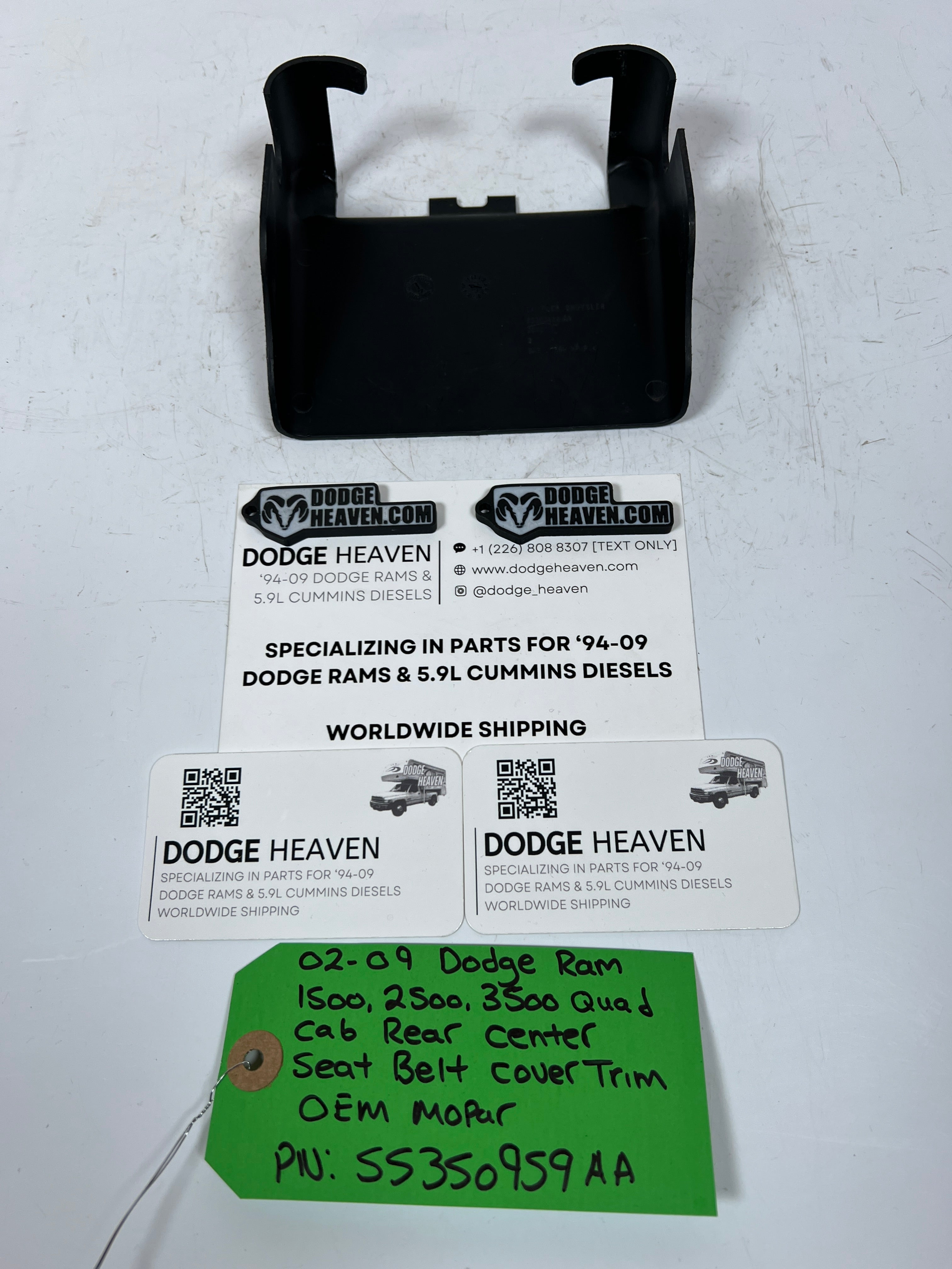 2002-2009 Dodge Ram Quad Cab Rear Center Seat Belt Cover Trim