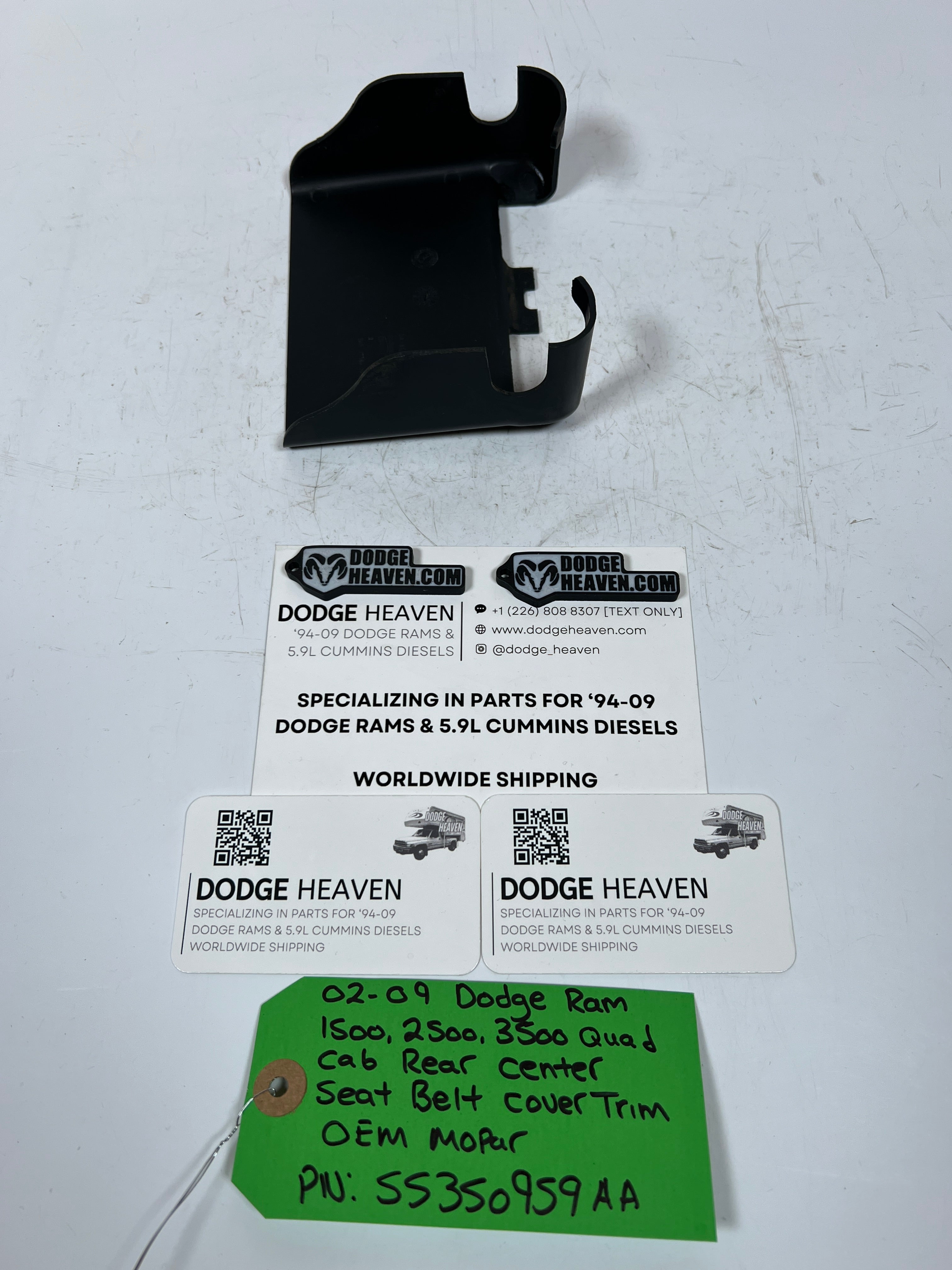 2002-2009 Dodge Ram Quad Cab Rear Center Seat Belt Cover Trim