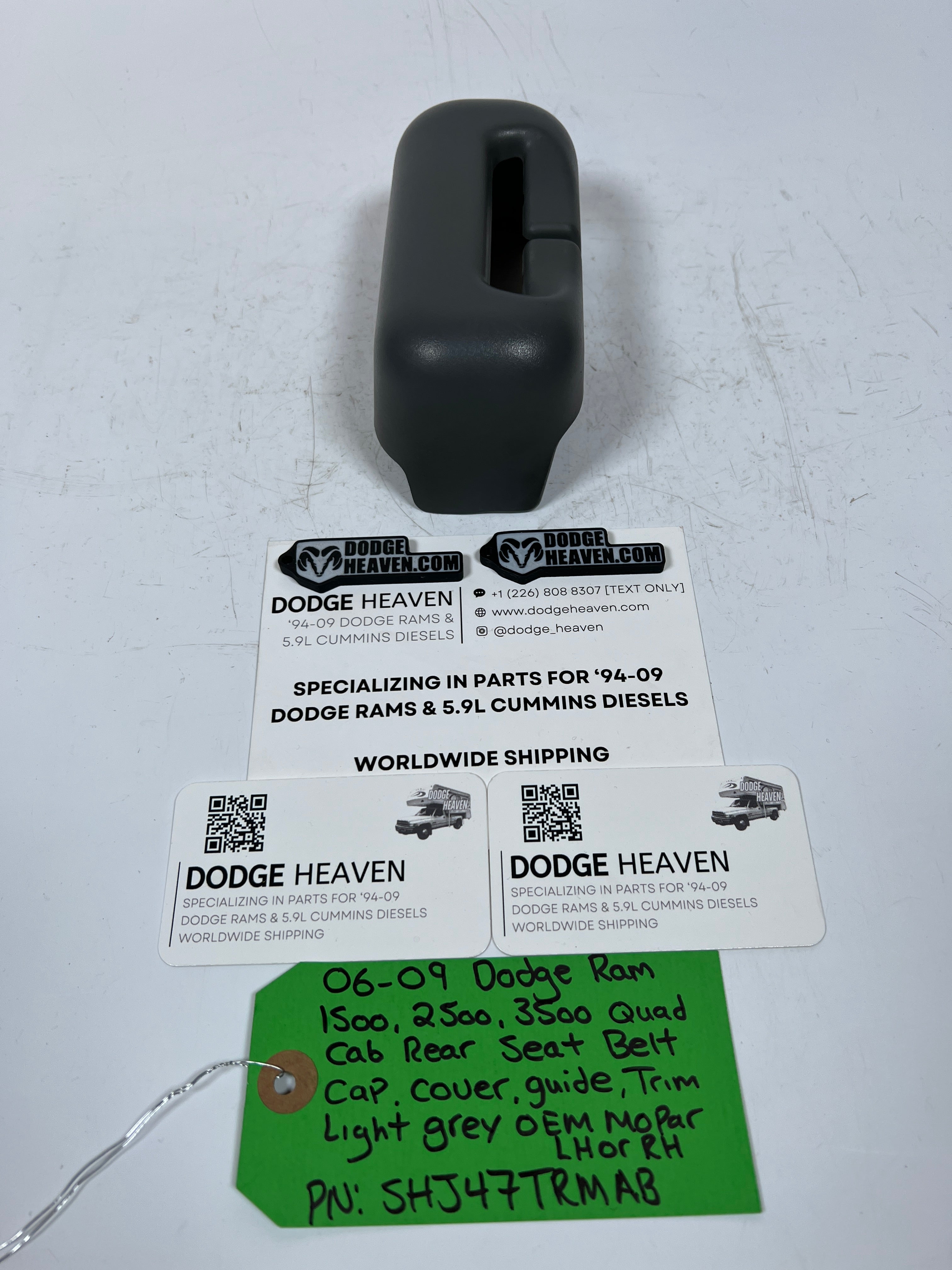 2006-2009 Dodge Ram Quad Cab Rear Seat Belt Cap Cover Guild Trim Light Grey