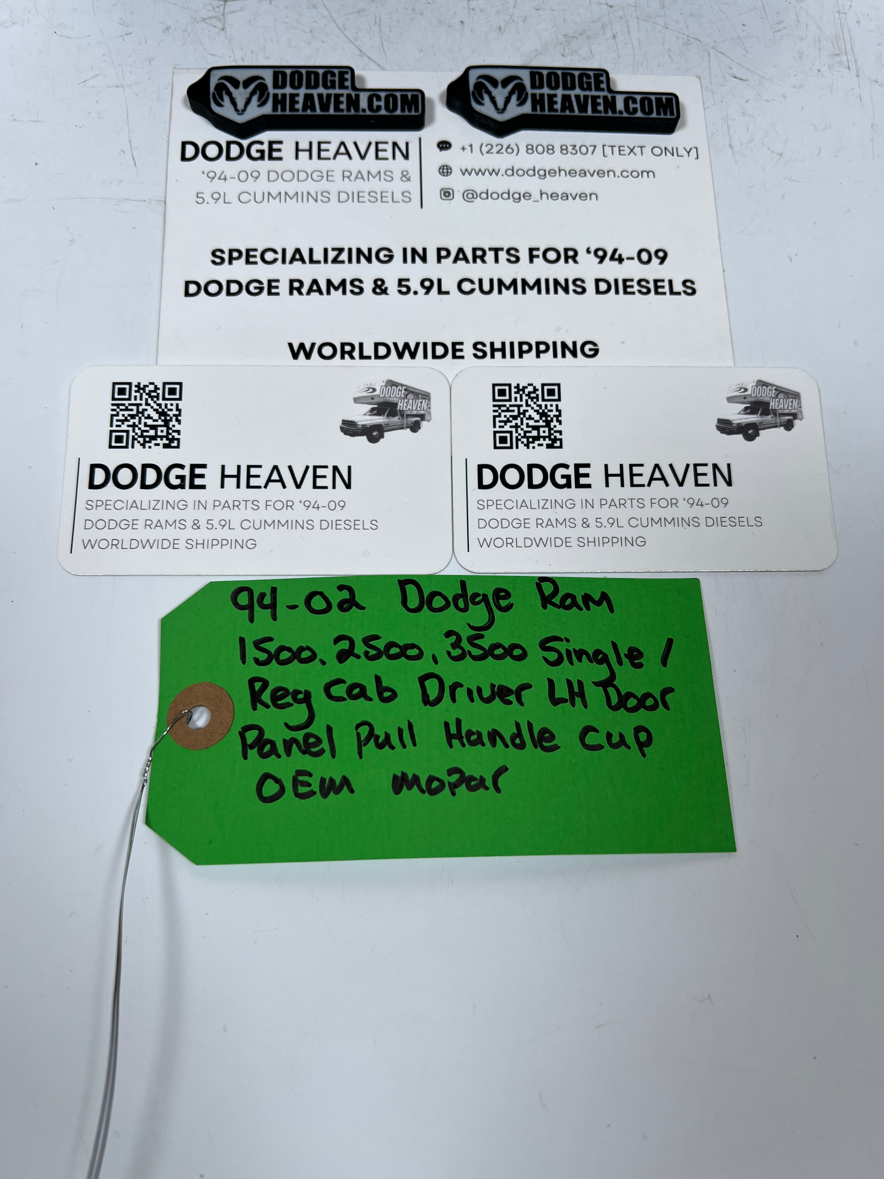 1994-2002 Dodge Ram Single Cab Driver LH Door Panel Pull Handle Cup