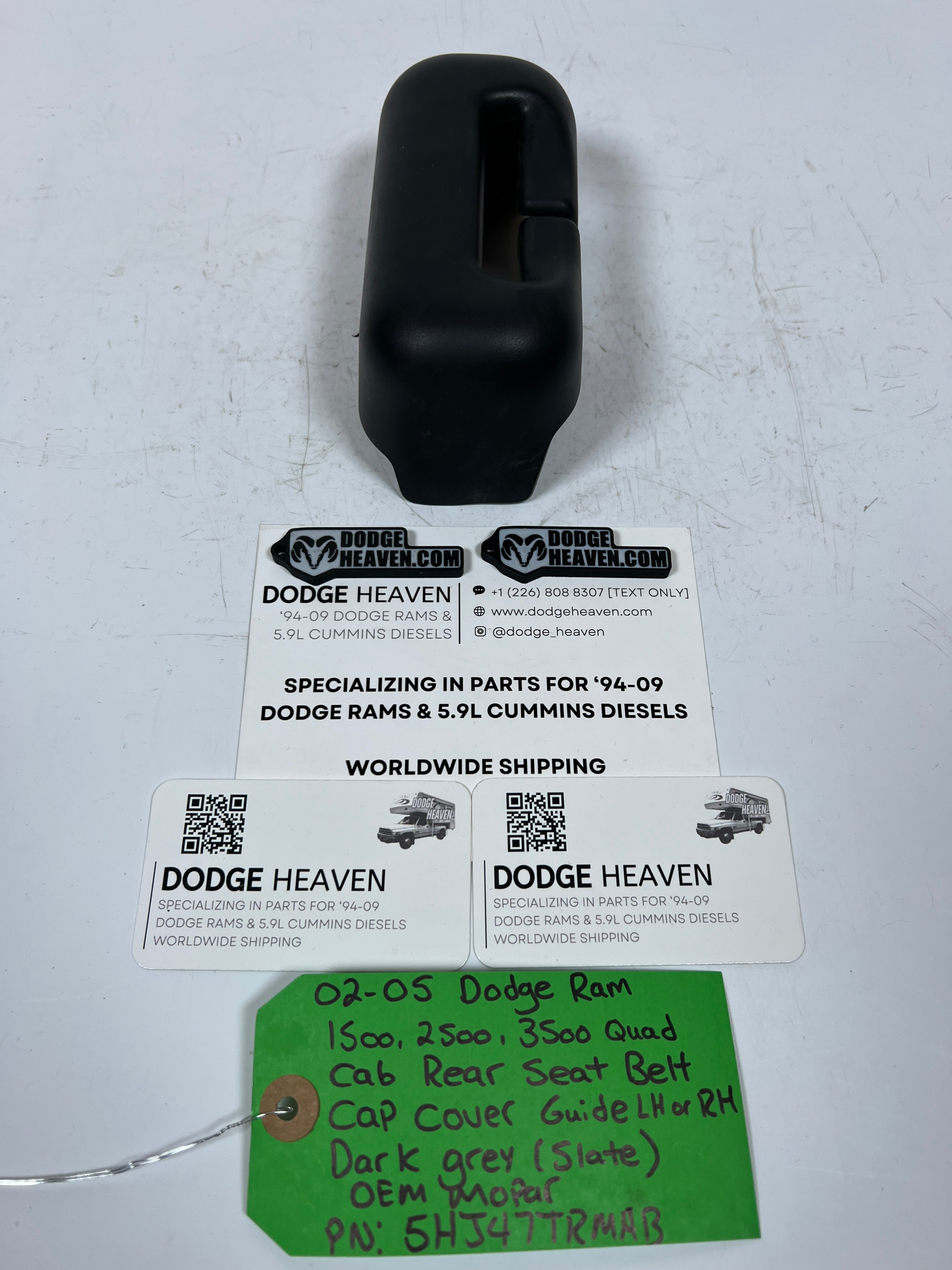 2002-2005 Dodge Ram Quad Cab Rear Seat Belt Cap Cover Guild Trim Dark Grey