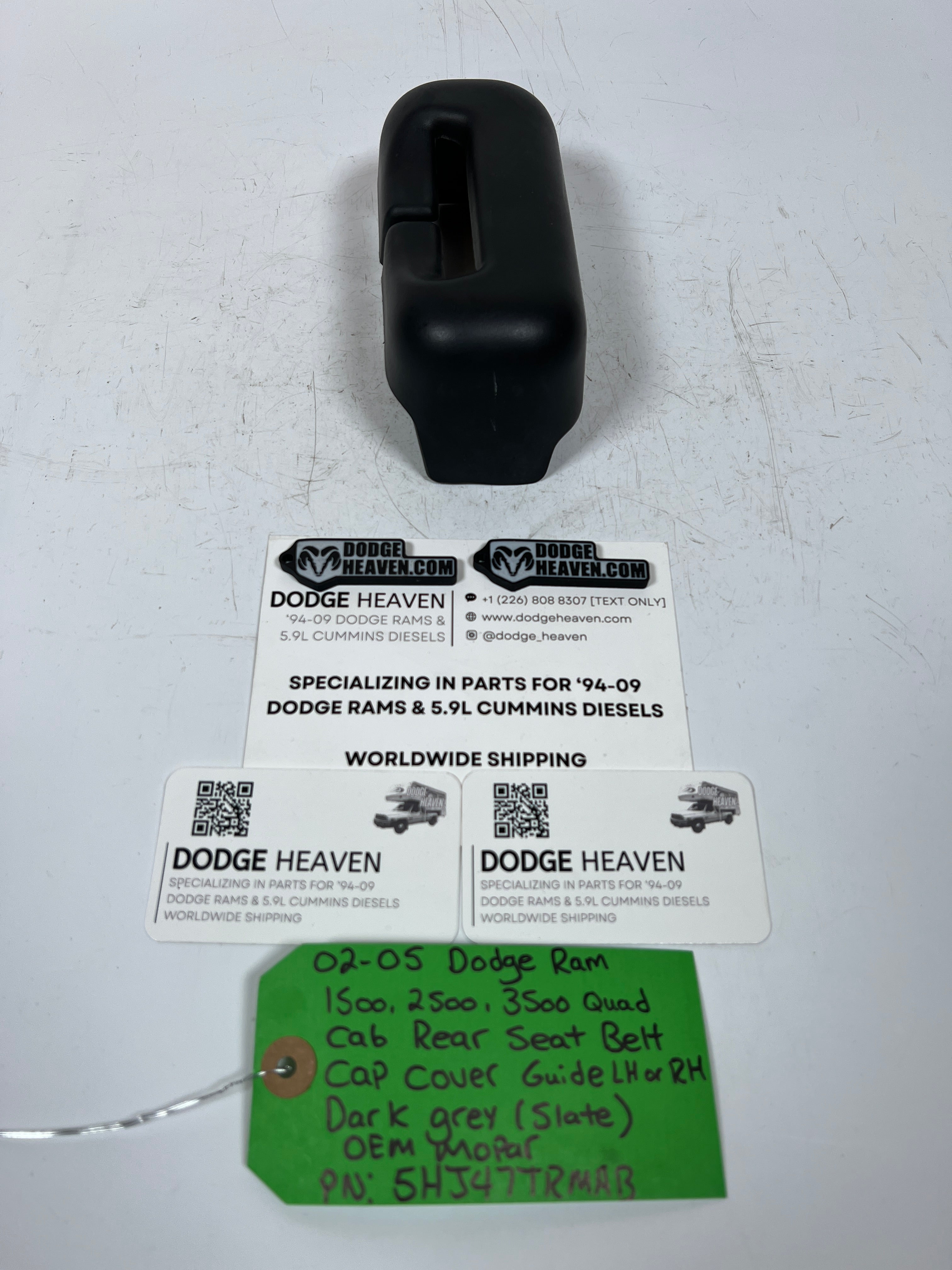 2002-2005 Dodge Ram Quad Cab Rear Seat Belt Cap Cover Guild Trim Dark Grey